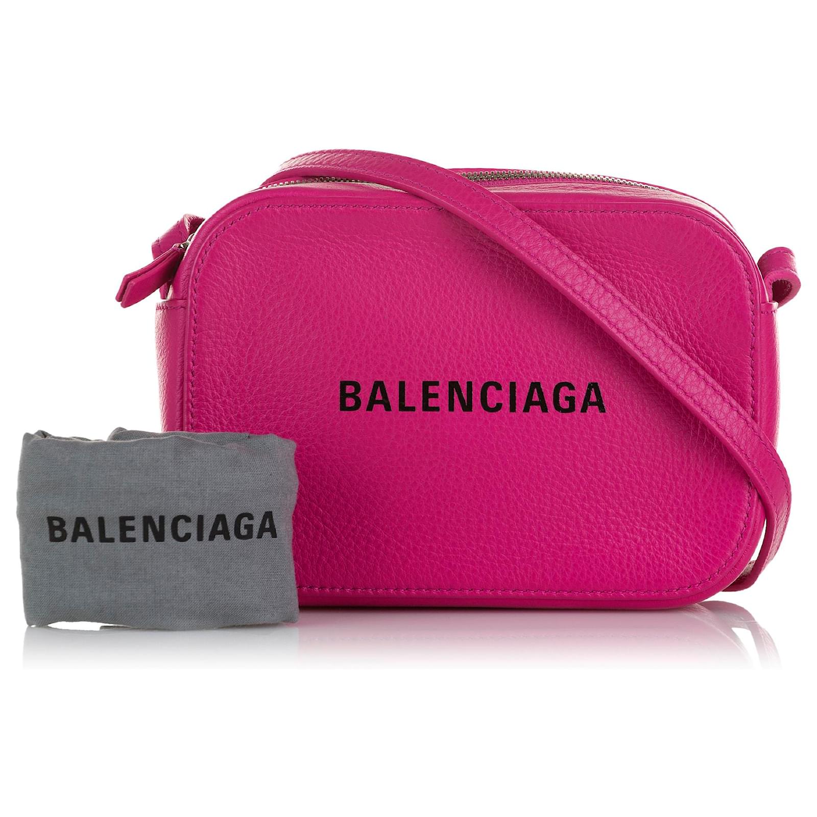 Balenciaga Pink Everyday XS Camera Bag Leather Pony-style