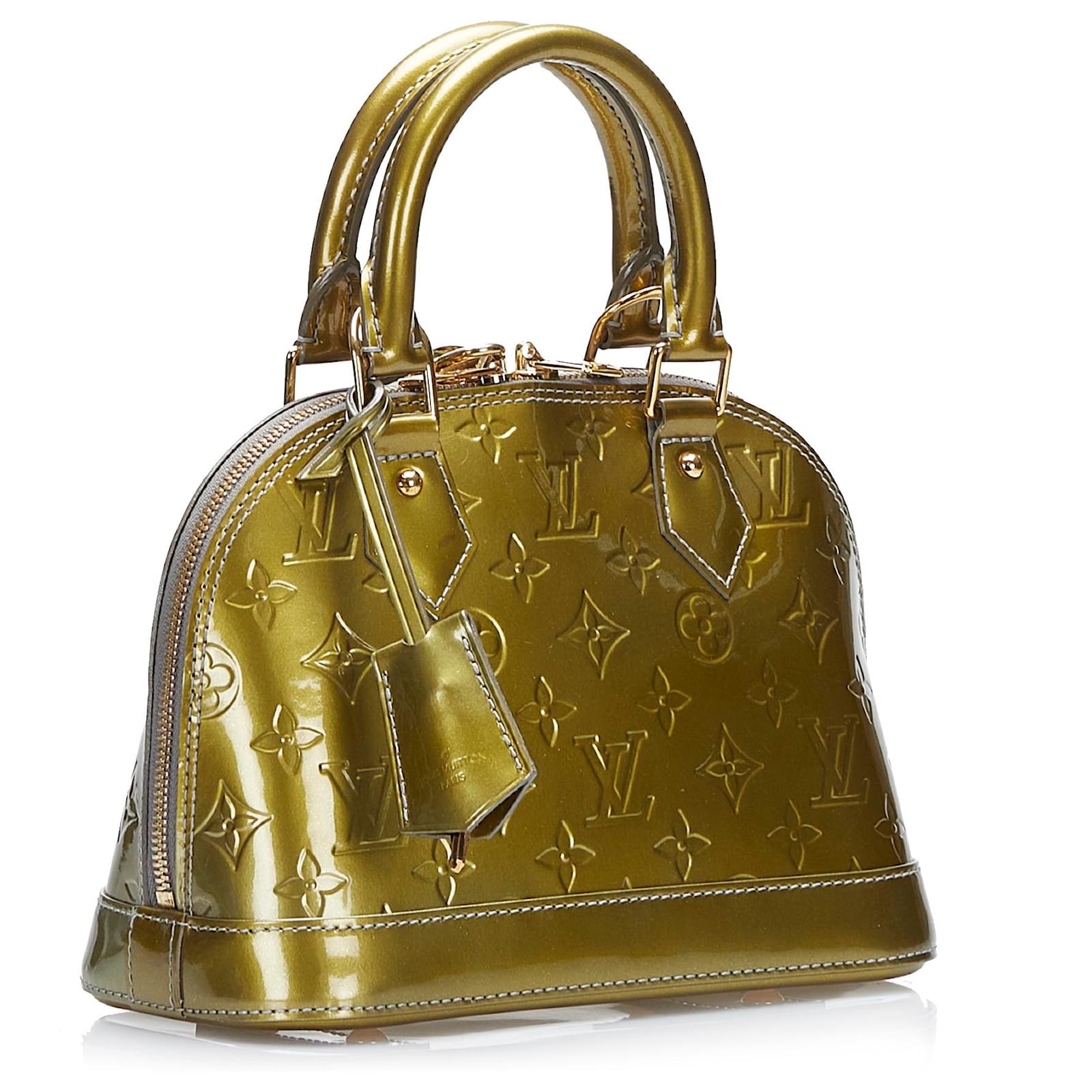 Louis Vuitton Gold Monogram Vernis Alma BB Golden Leather Patent