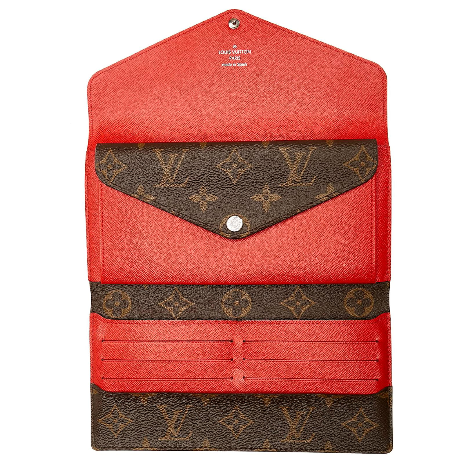 Louis Vuitton Red Epi Leather Monogram Canvas Marie Lou Long Wallet