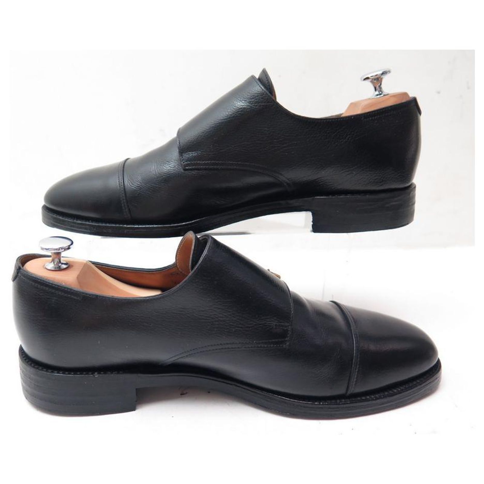 JOHN LOBB WILLIAM SHOES 9008 BI LOOP 10E 44 BLACK SEED LEATHER 