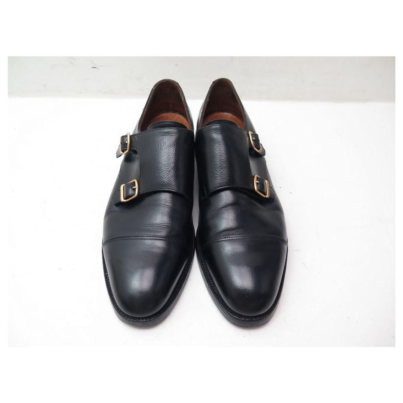 JOHN LOBB WILLIAM SHOES 9008 BI LOOP 10E 44 BLACK SEED LEATHER 