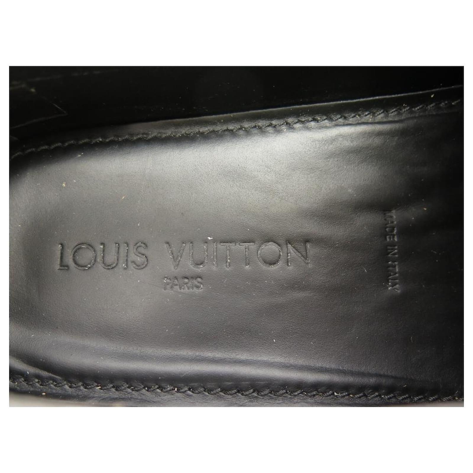 NEW LOUIS VUITTON GLORIA MOCCASIN SHOES 10 44 BLUE BLACK LOAFERS SHOE  Leather ref.784763 - Joli Closet