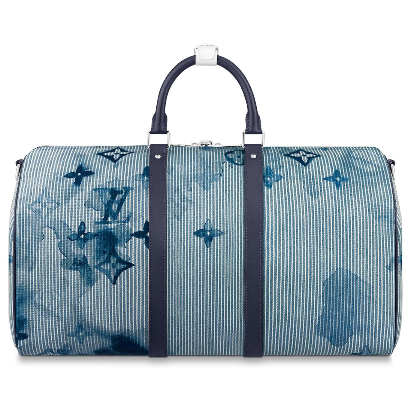 Louis Vuitton LV Keepall bandouliere blue Cloth ref.785429 - Joli