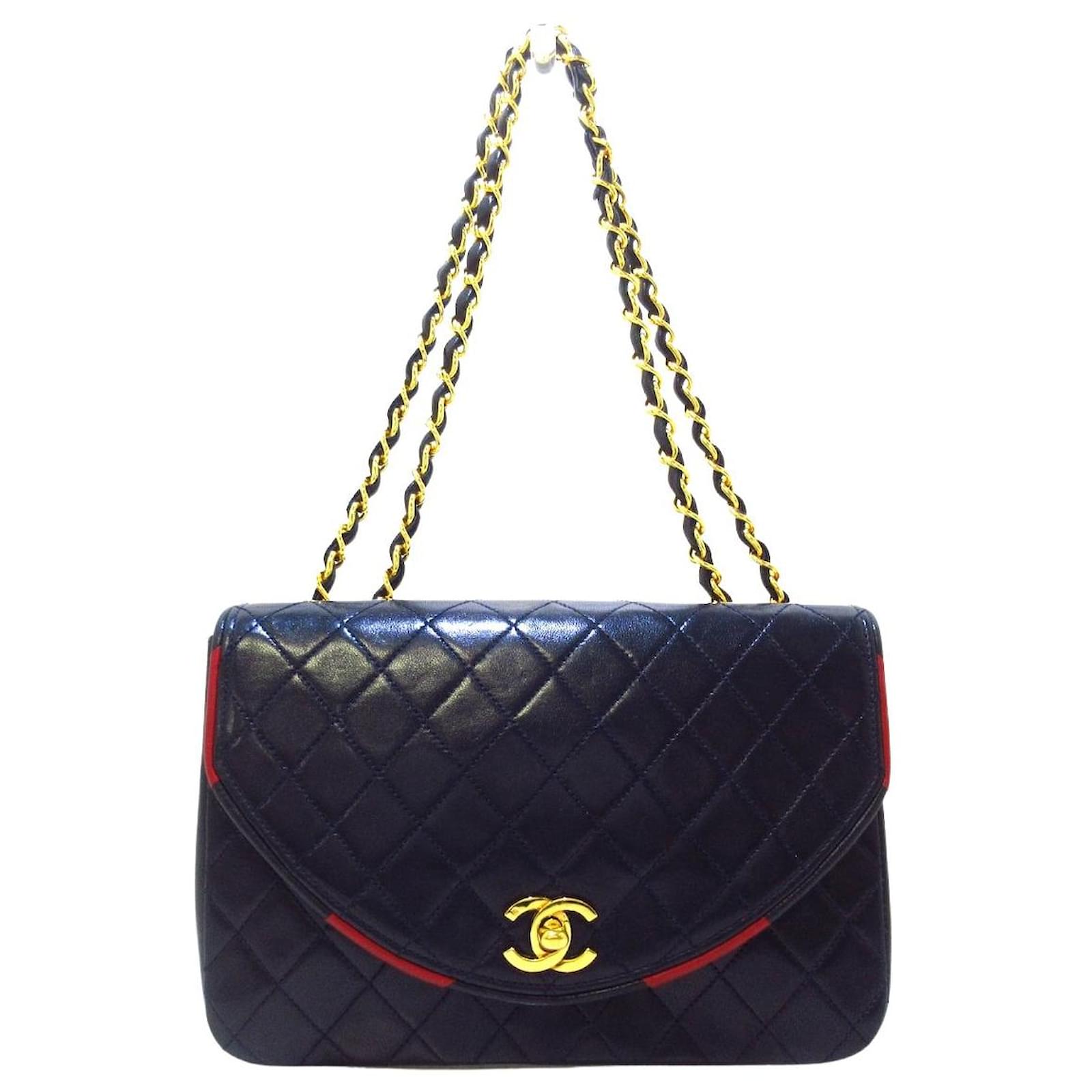 Chanel flap bag Navy blue Ponystyle calfskin ref.786180 Joli Closet