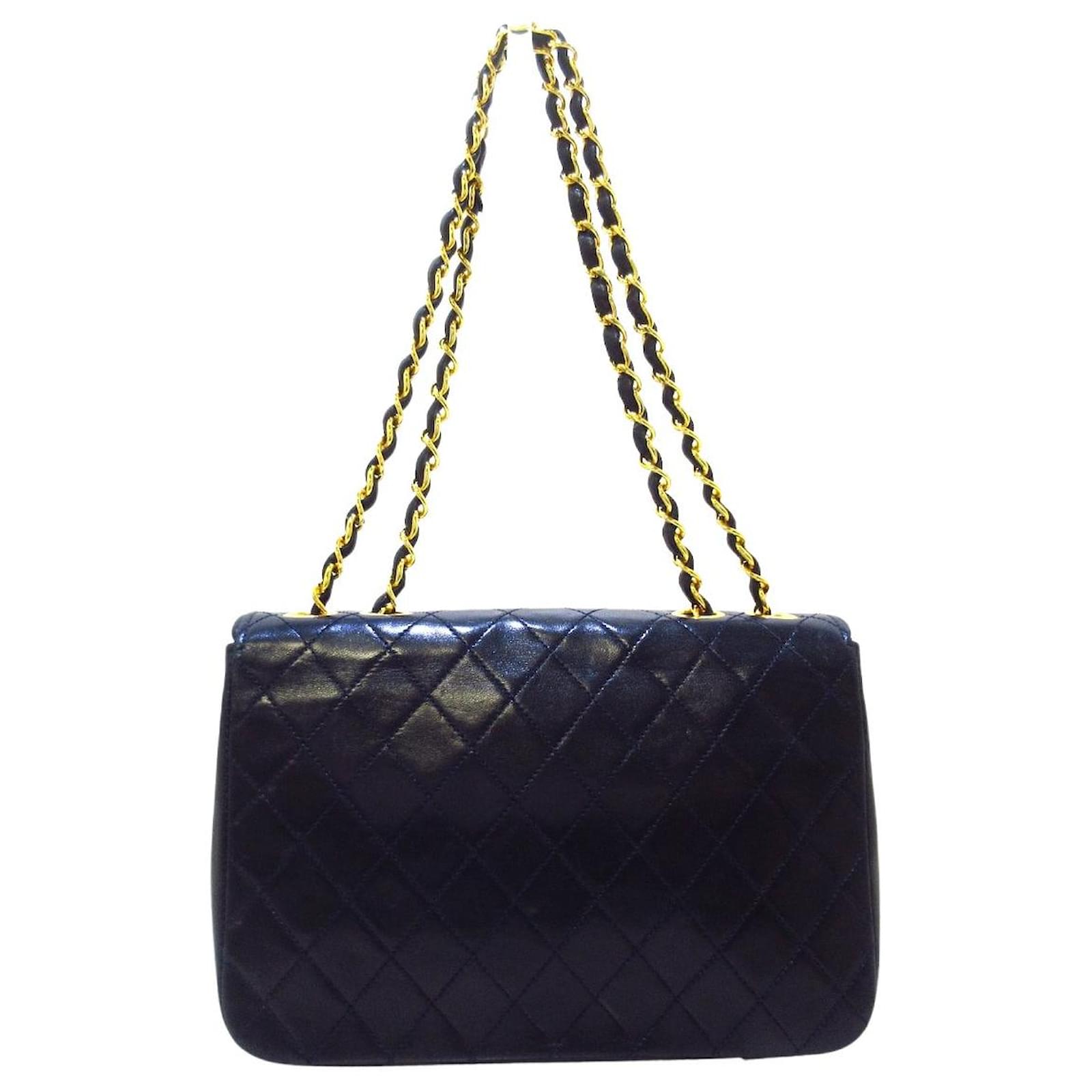 Chanel flap bag Navy blue Ponystyle calfskin ref.786180 Joli Closet