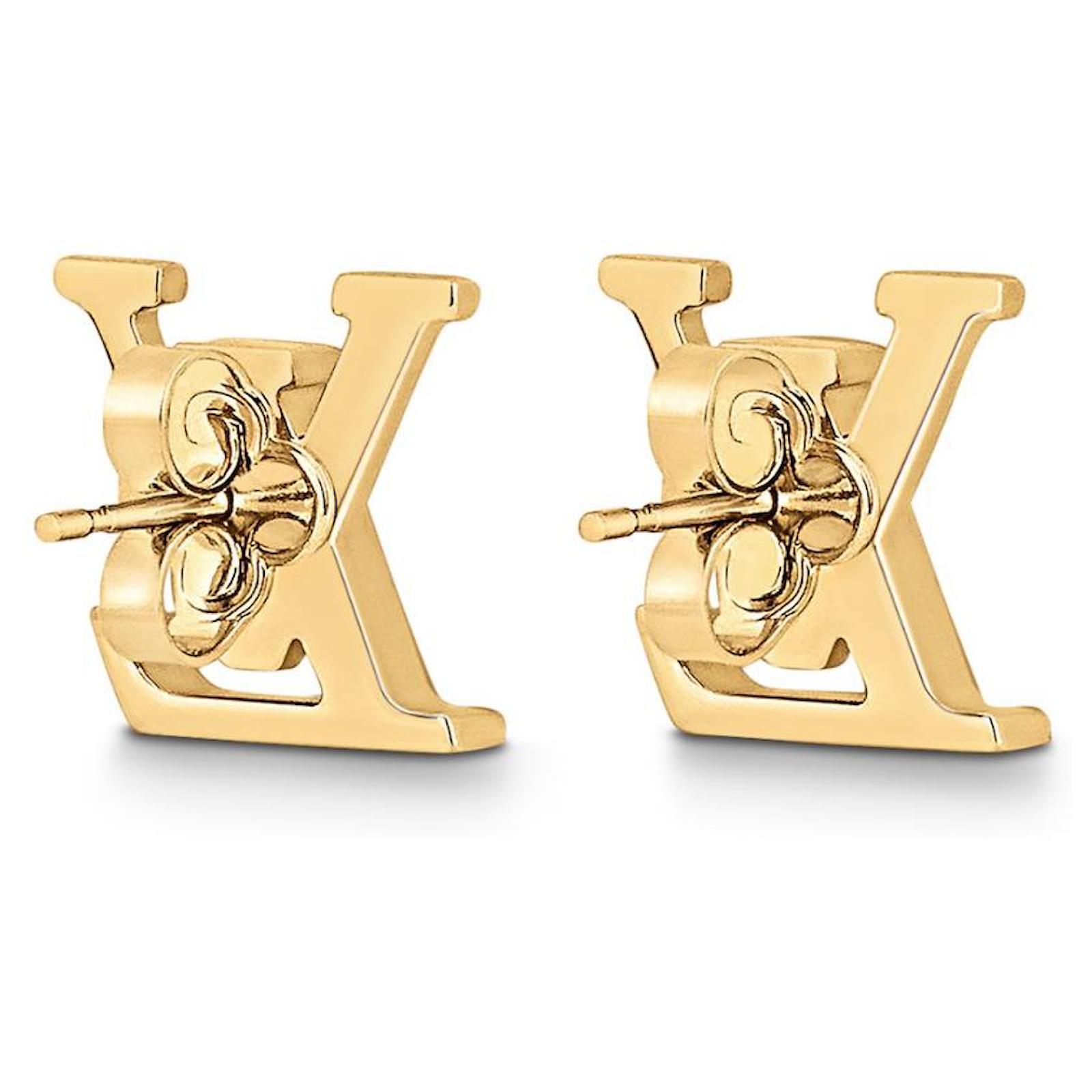 NEW LOUIS VUITTON EARRING ICONIC M00986 METAL PINK GOLD