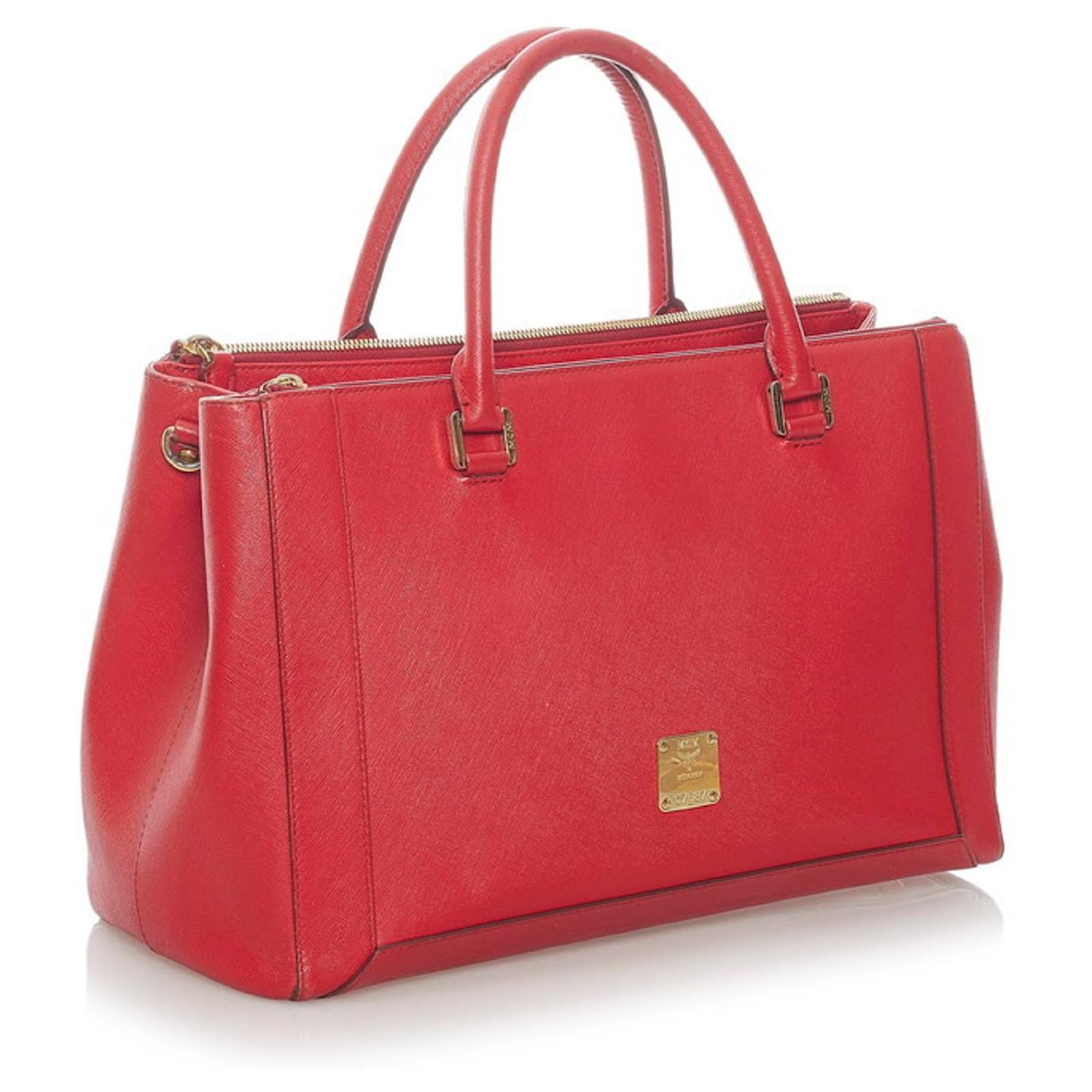 Red discount mcm tote