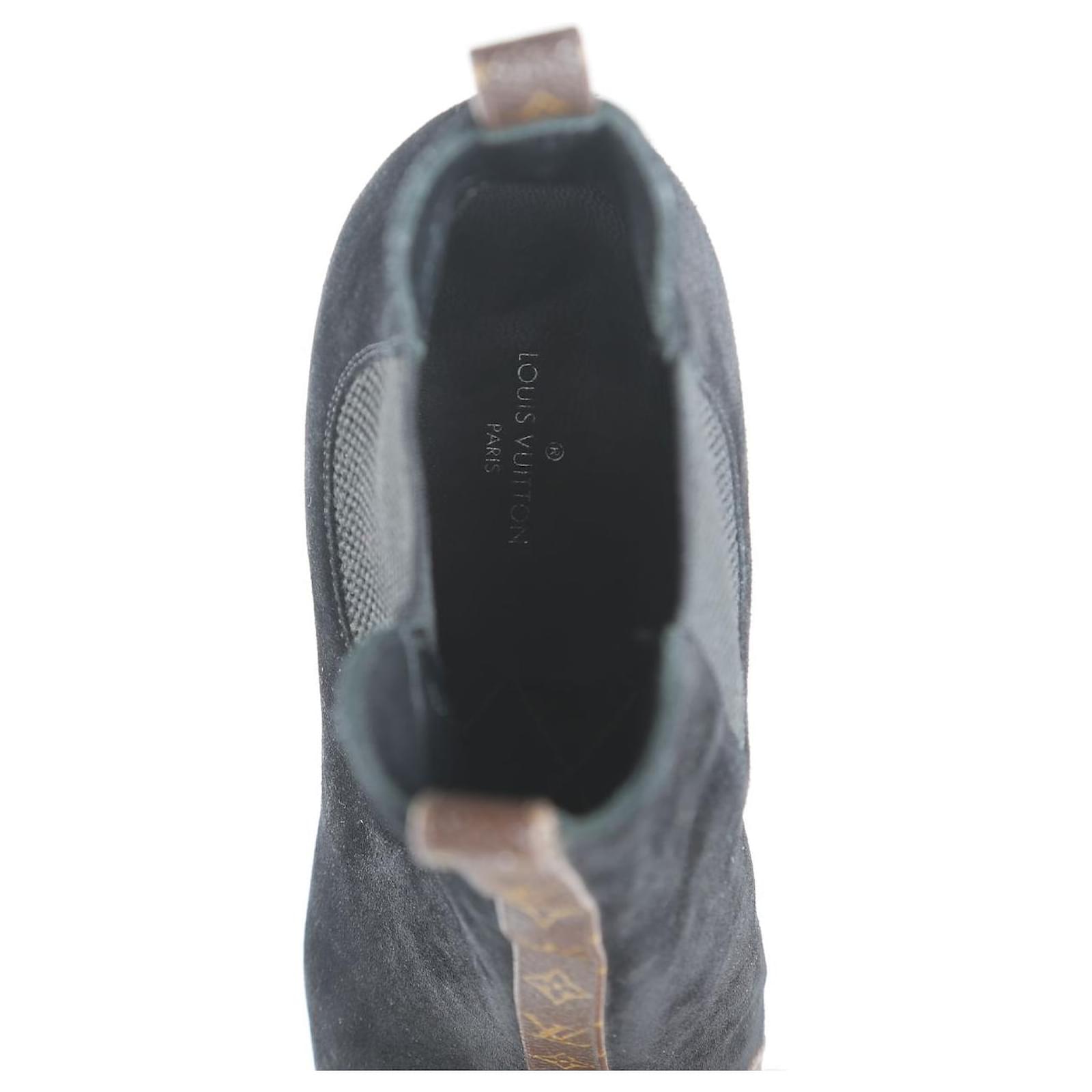 Louis Vuitton Brown/Black Monogram Canvas And Patent Revival Ankle Boots ❤️