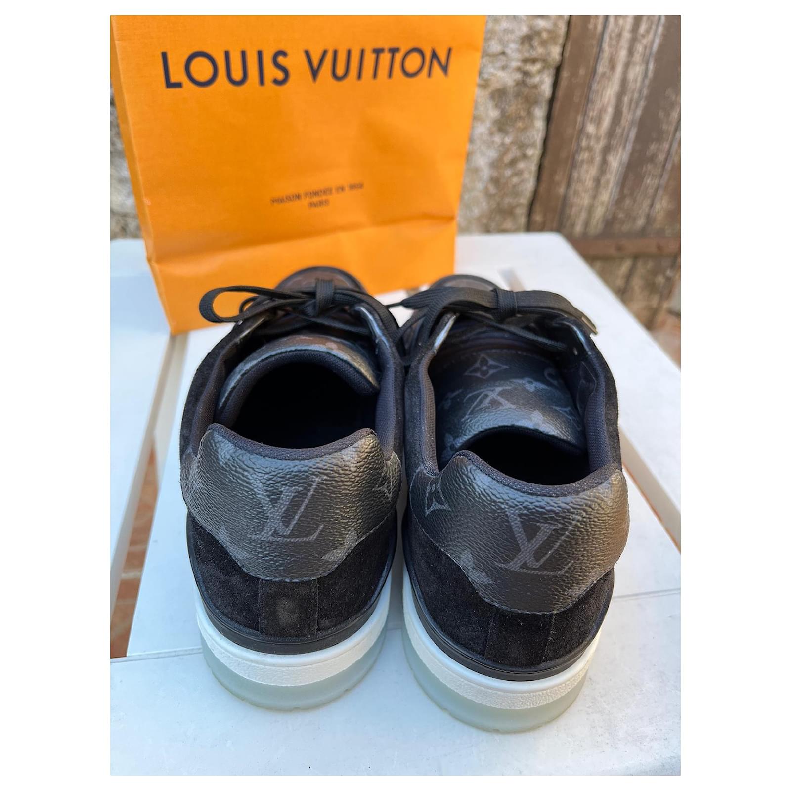 Louis Vuitton Black/Grey Leather LV Trainer Sneakers Size 41 Louis Vuitton