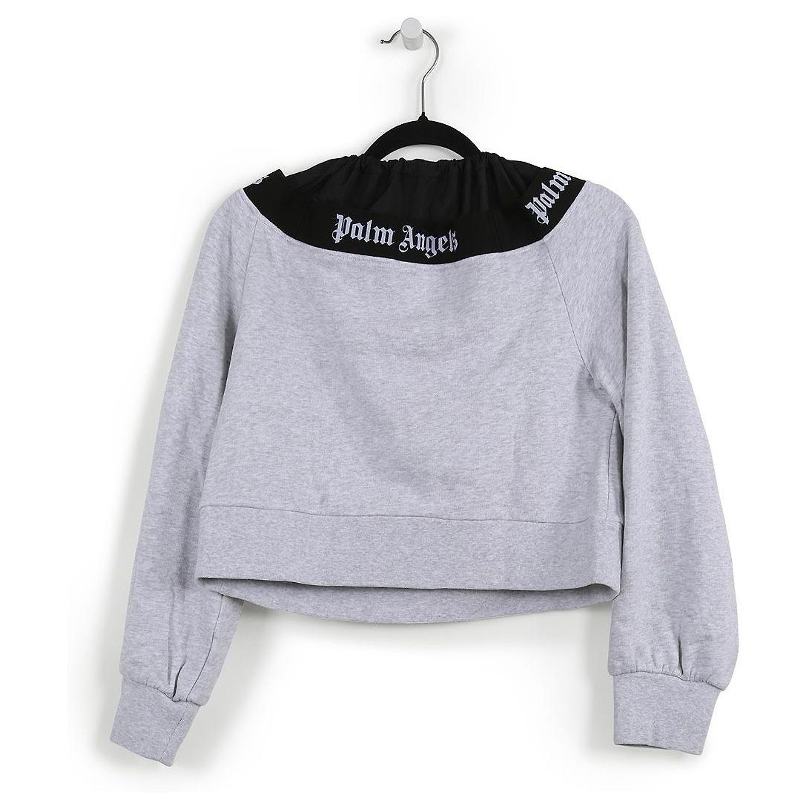 Pull Madewell Femme — Gris Doux à Volants Et épaules Dénudées — Manches Longues Décontracté