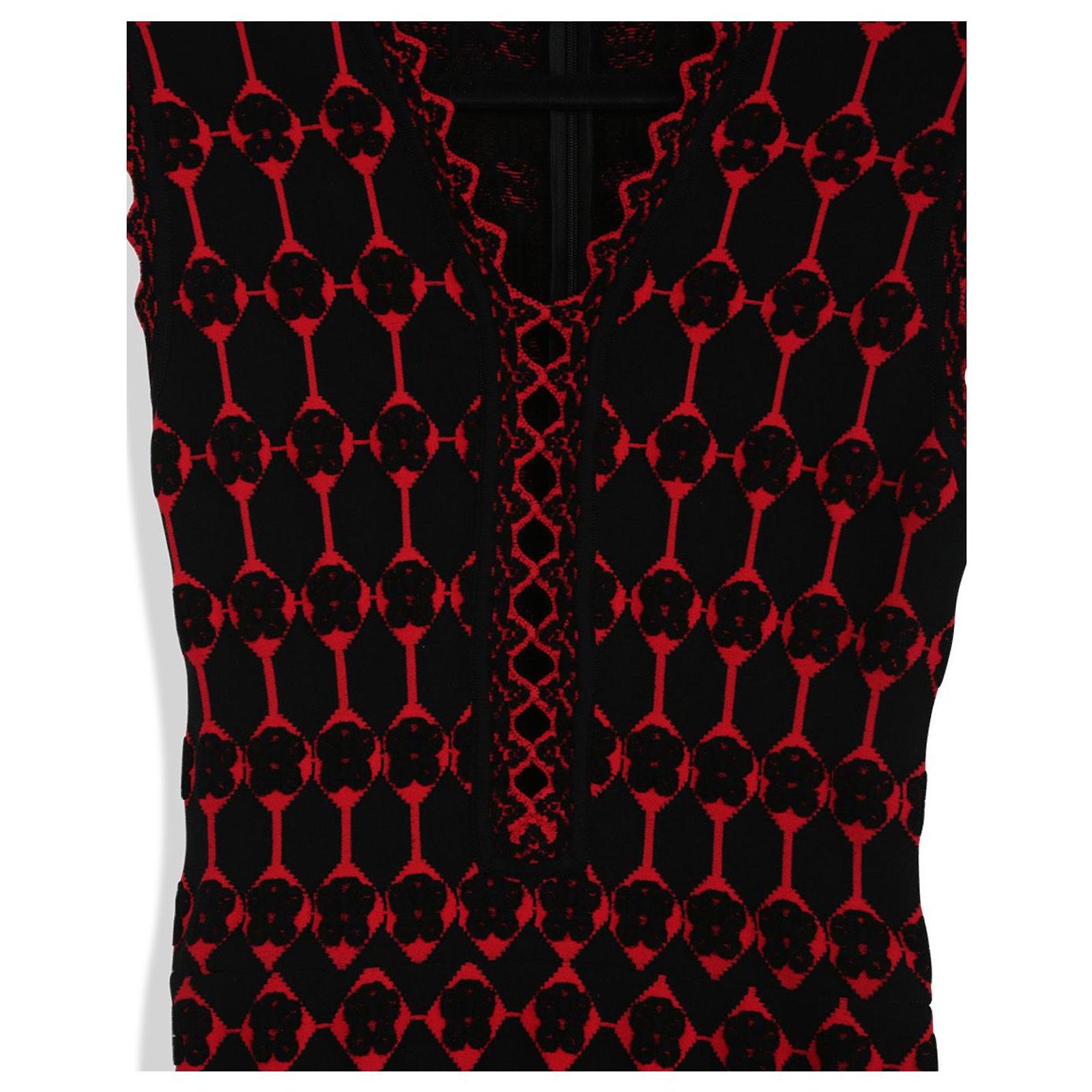 Robe Alaïa Rouge En Viscose Et Soie - Taille 38 Neuve Avec étiquettes