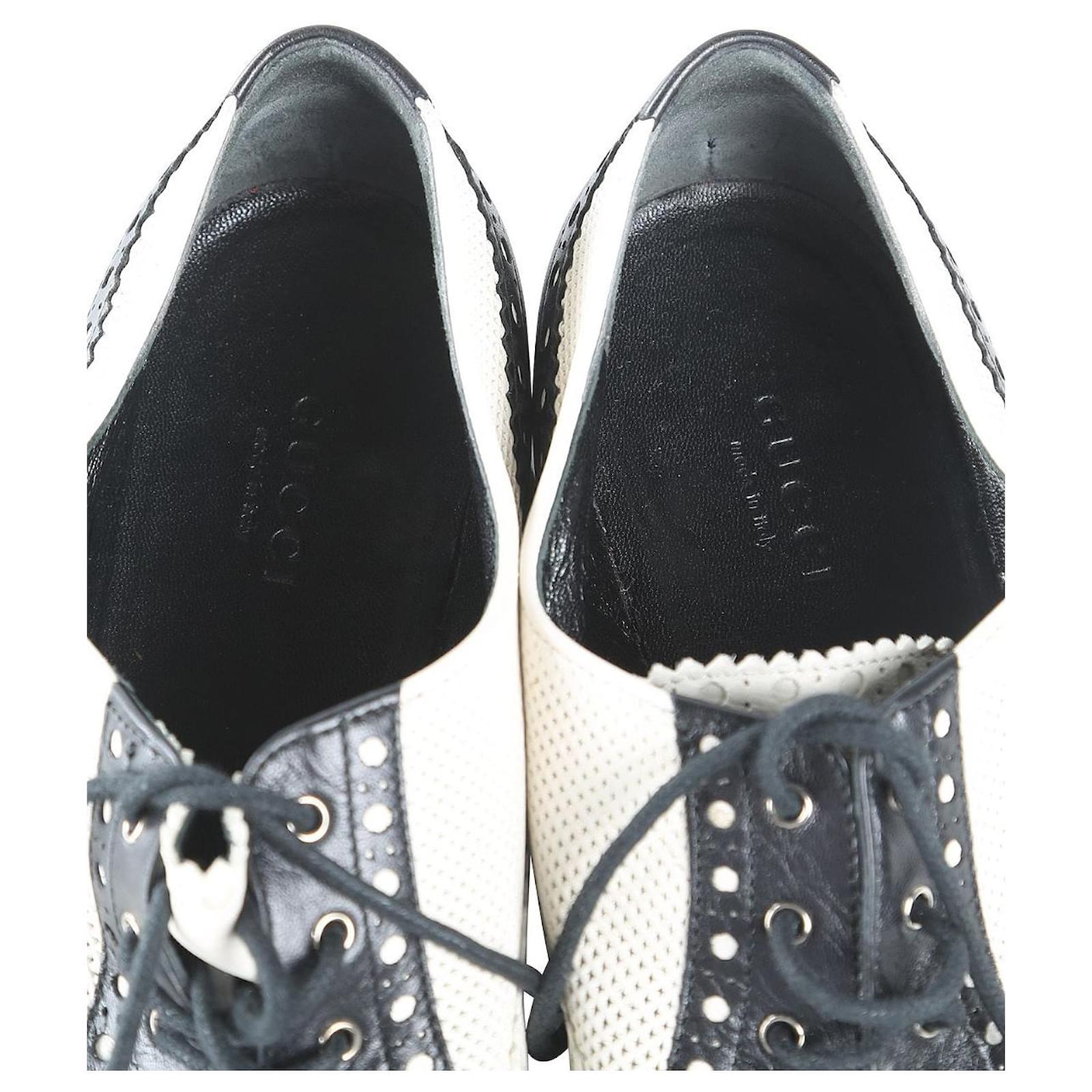 Scarpe Oxford Brogue Multicolore Con Tacco Basso 3,5 Cm - Stringate In Pelle Punta Tonda, Stile Vintage Chunky