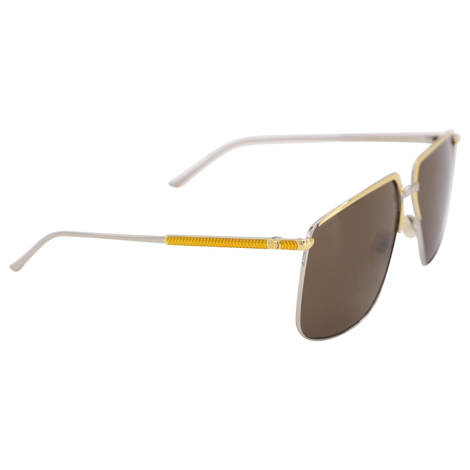 Gucci GG0365S Aviator Sunglasses in Gold Metal Golden Silver ref.788356 Joli Closet