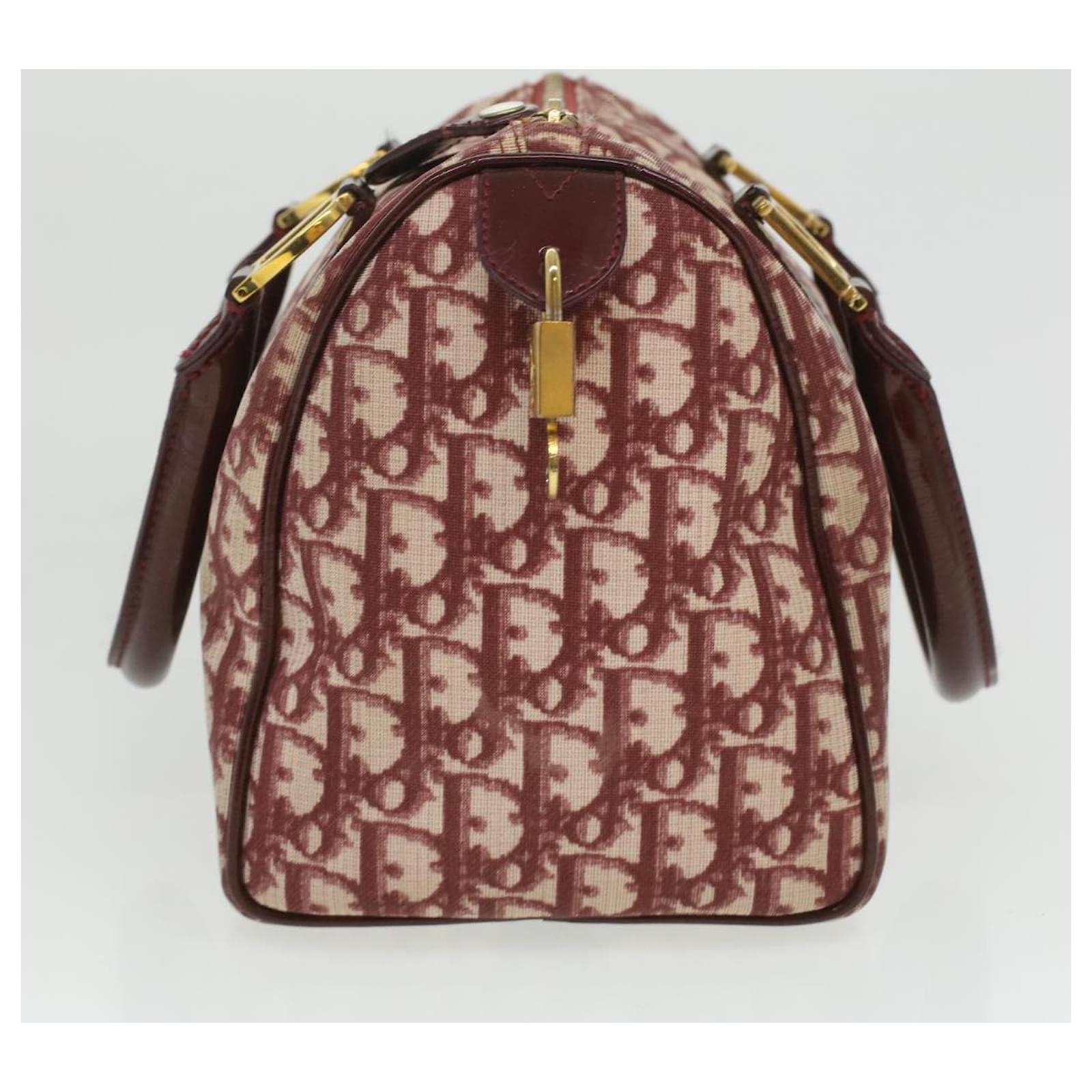 Christian Dior Trotter Canvas Boston Bag PVC Leather Red Auth am3695  ref.788863 - Joli Closet