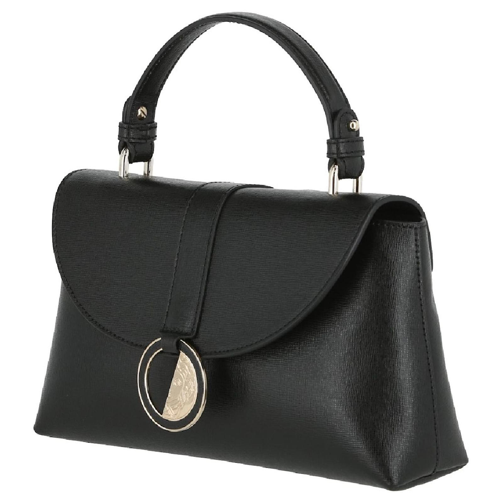 Versace Black Calf Leather Bos Taurus Shoulder Bag