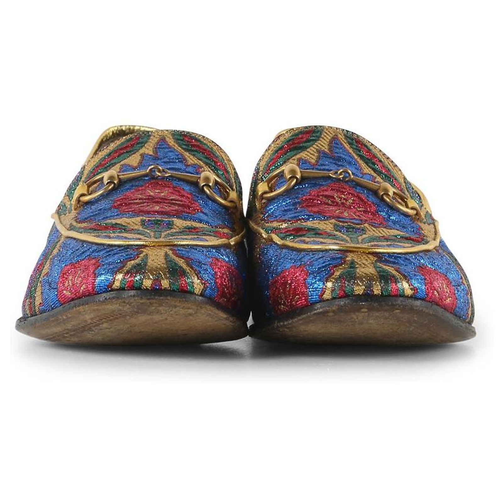 Gucci Floral Brocade Ribbon Loafers in Black, Gold, Blue & Red Gucci M Floral Flats for Women for sale | eBay main image 3