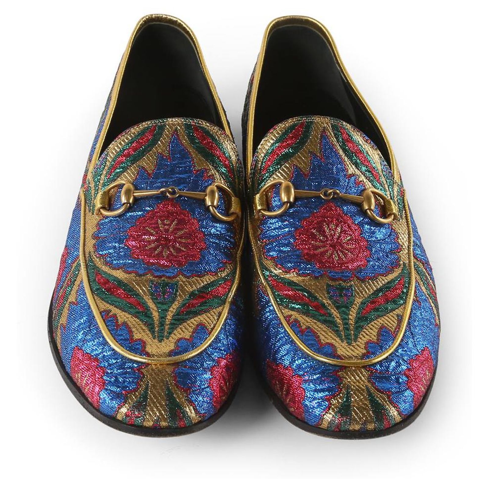 Gucci Multicolor Floral Brocade Fabric Horsebit Jordaan  display picture 3