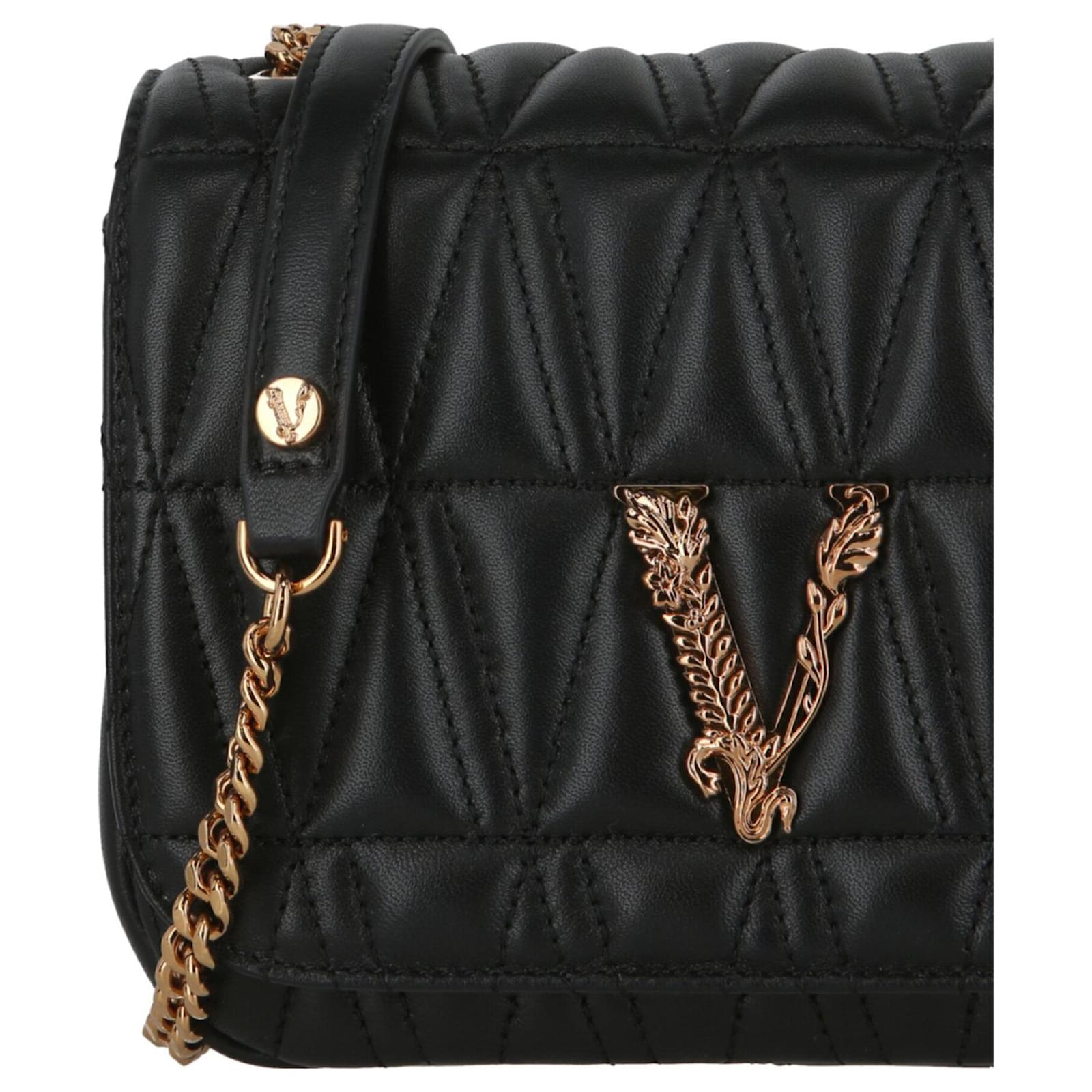 Versace Women's Virtus Quilted Leather Shoulder Bag