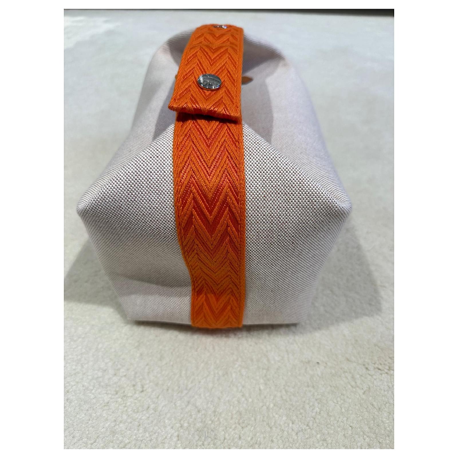 Hermès Bride-a-brac Hermes bag Beige Orange Cotton ref.790526 - Joli Closet