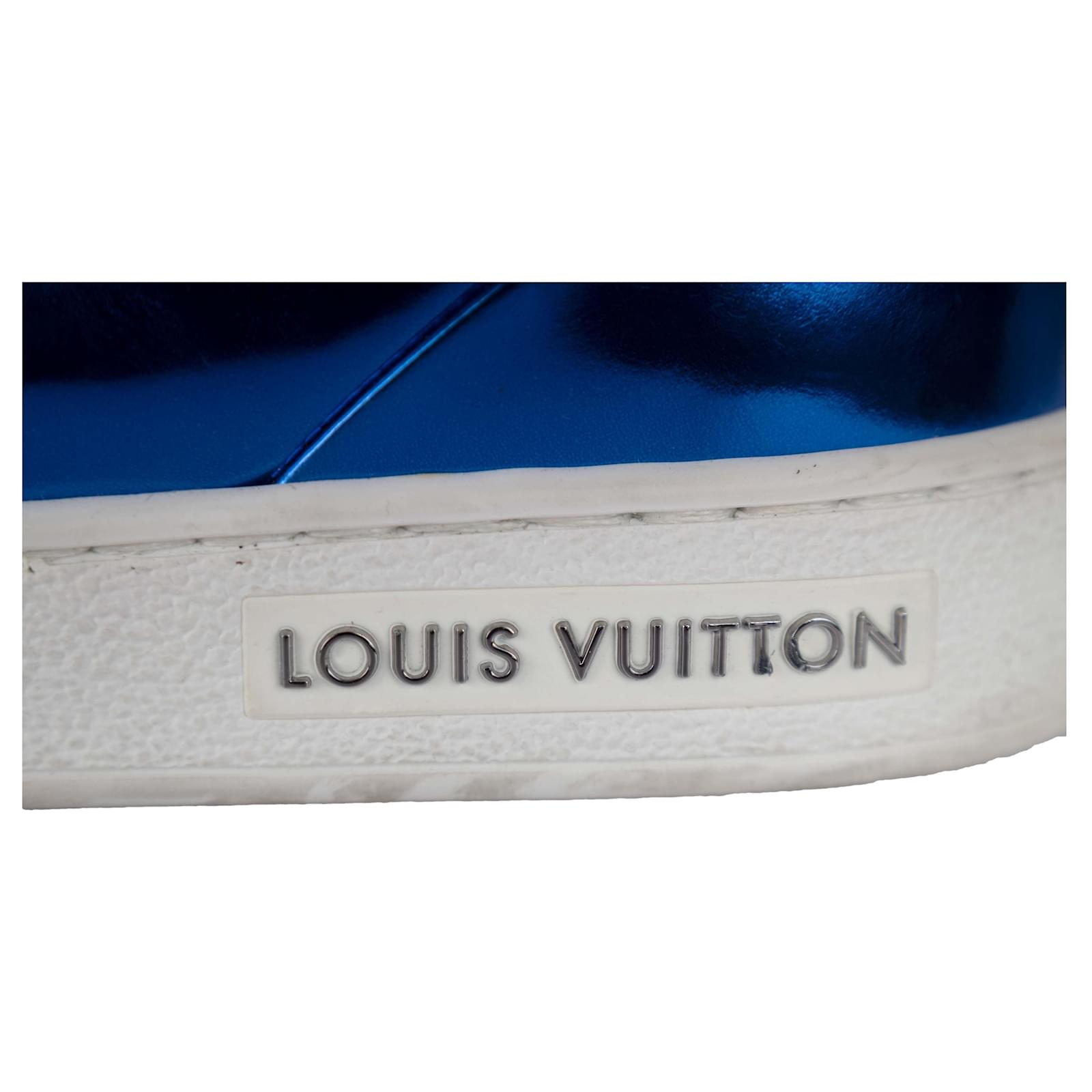 Louis Vuitton Metallic Blue Sneakers Leather Patent leather ref