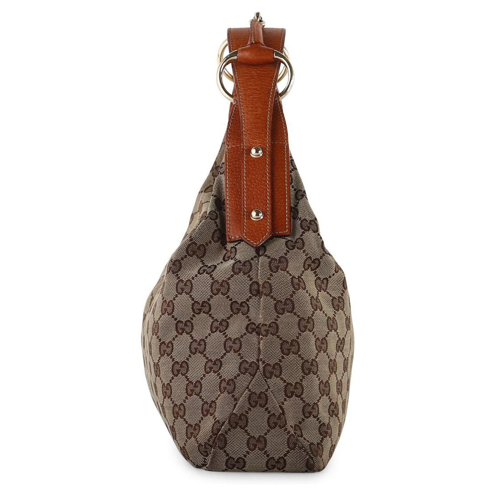 GUCCI Brown Leather Medium Horsebit Hobo Shoulder Bag 115867