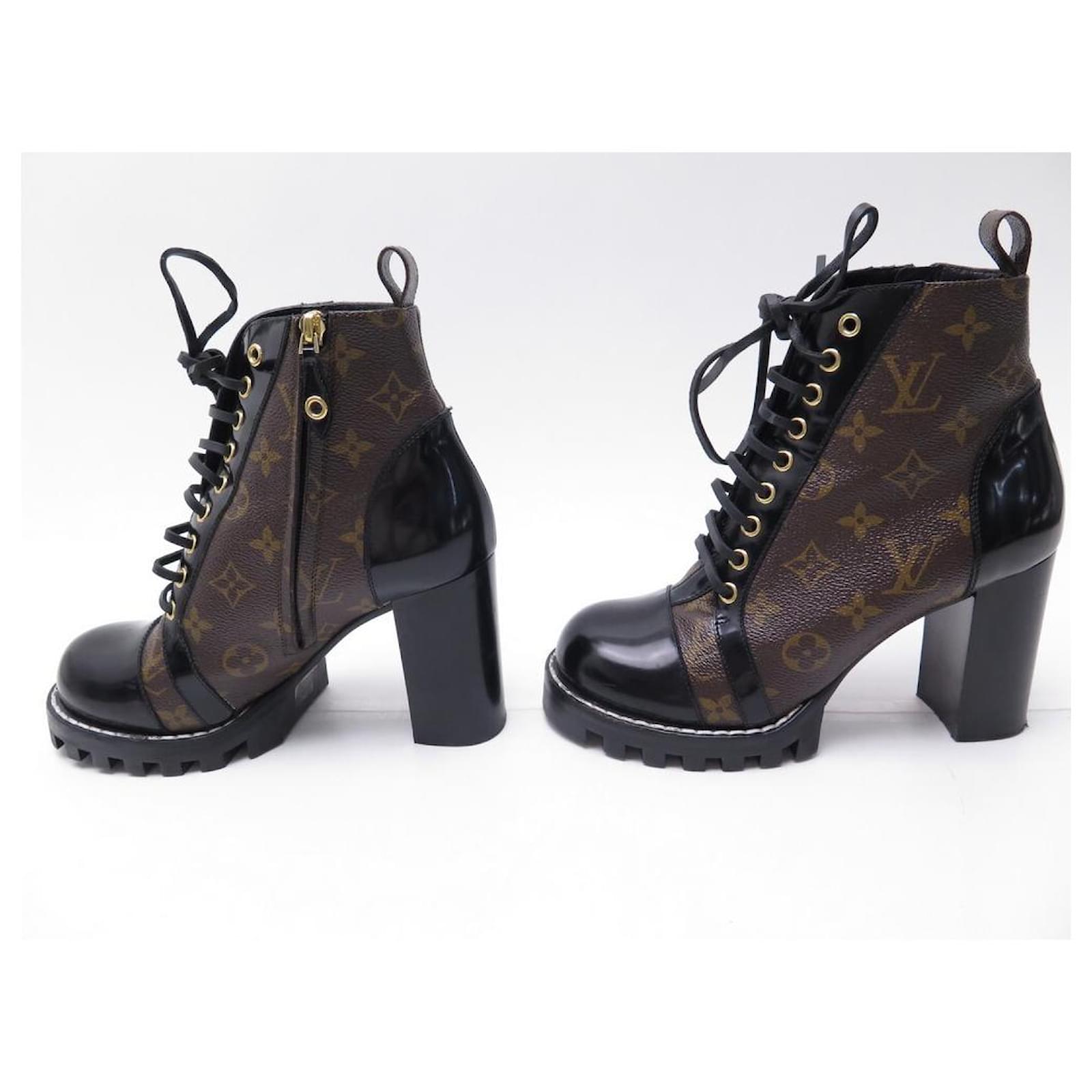Louis Vuitton Fur Patent Leather Star Trail Ankle Boots - Closet Upgrade