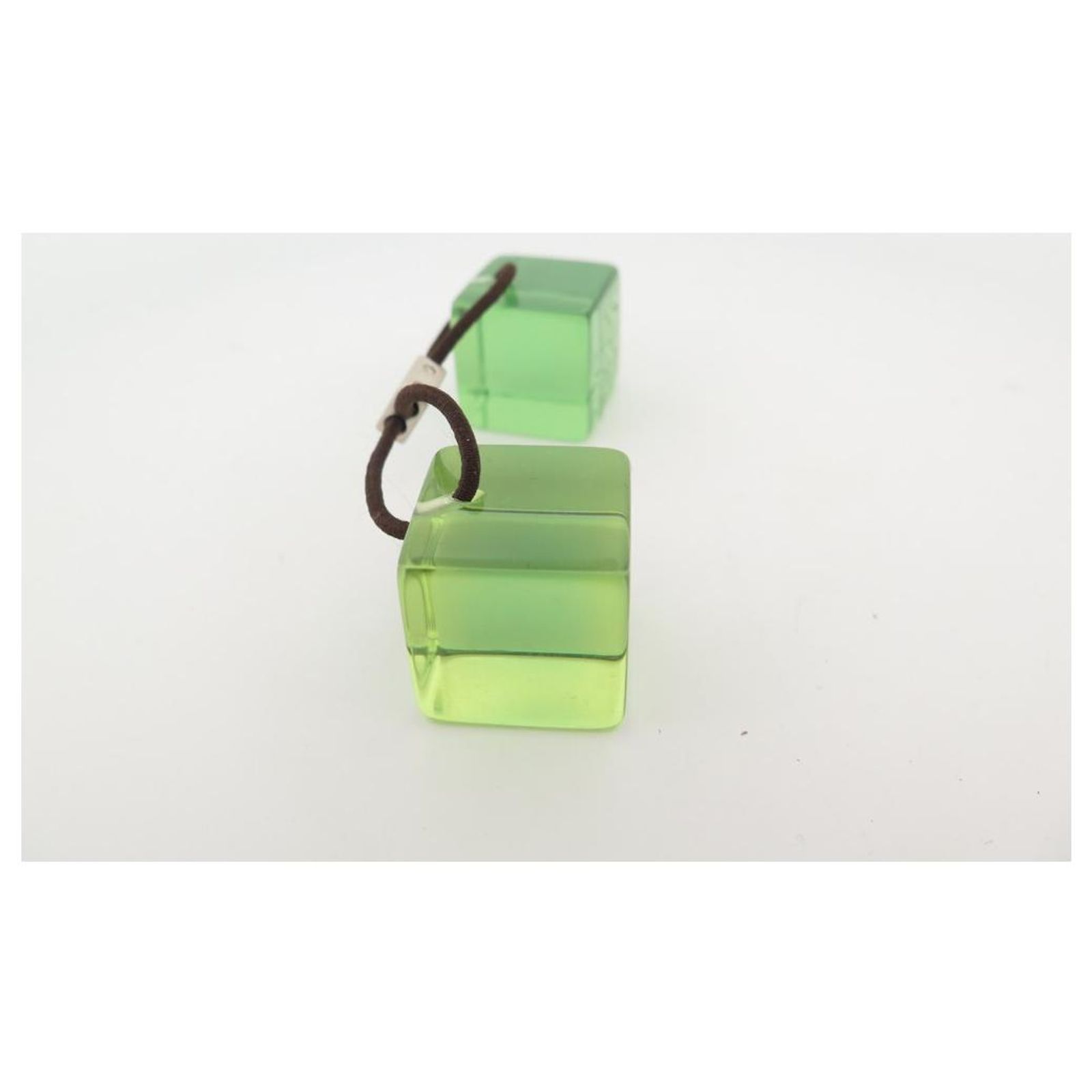 Nine lot of 2 LOUIS VUITTON CUBE HAIR TIES PINK AND GREEN 