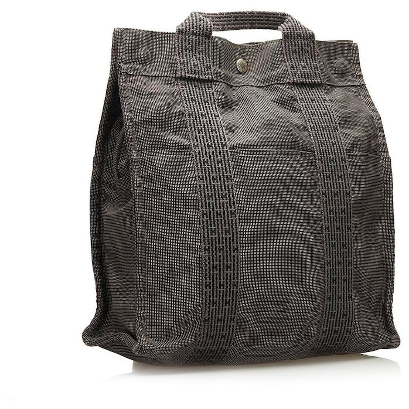 Hermès Toile Herline Backpack Grey Cloth ref.791851 Joli Closet