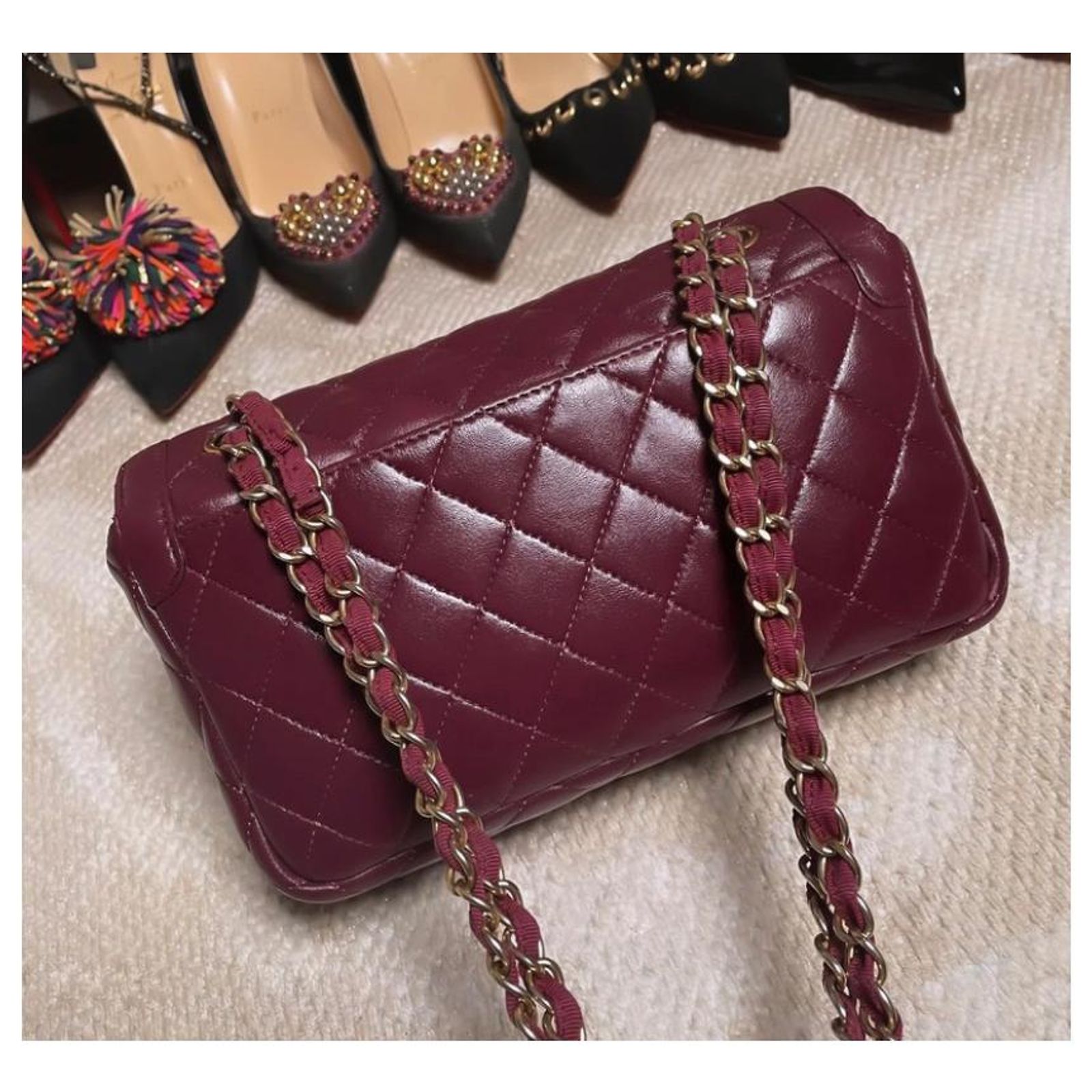 Timeless Borsa classica bordeaux Chanel Bordò Pelle ref.792146 - Joli ...