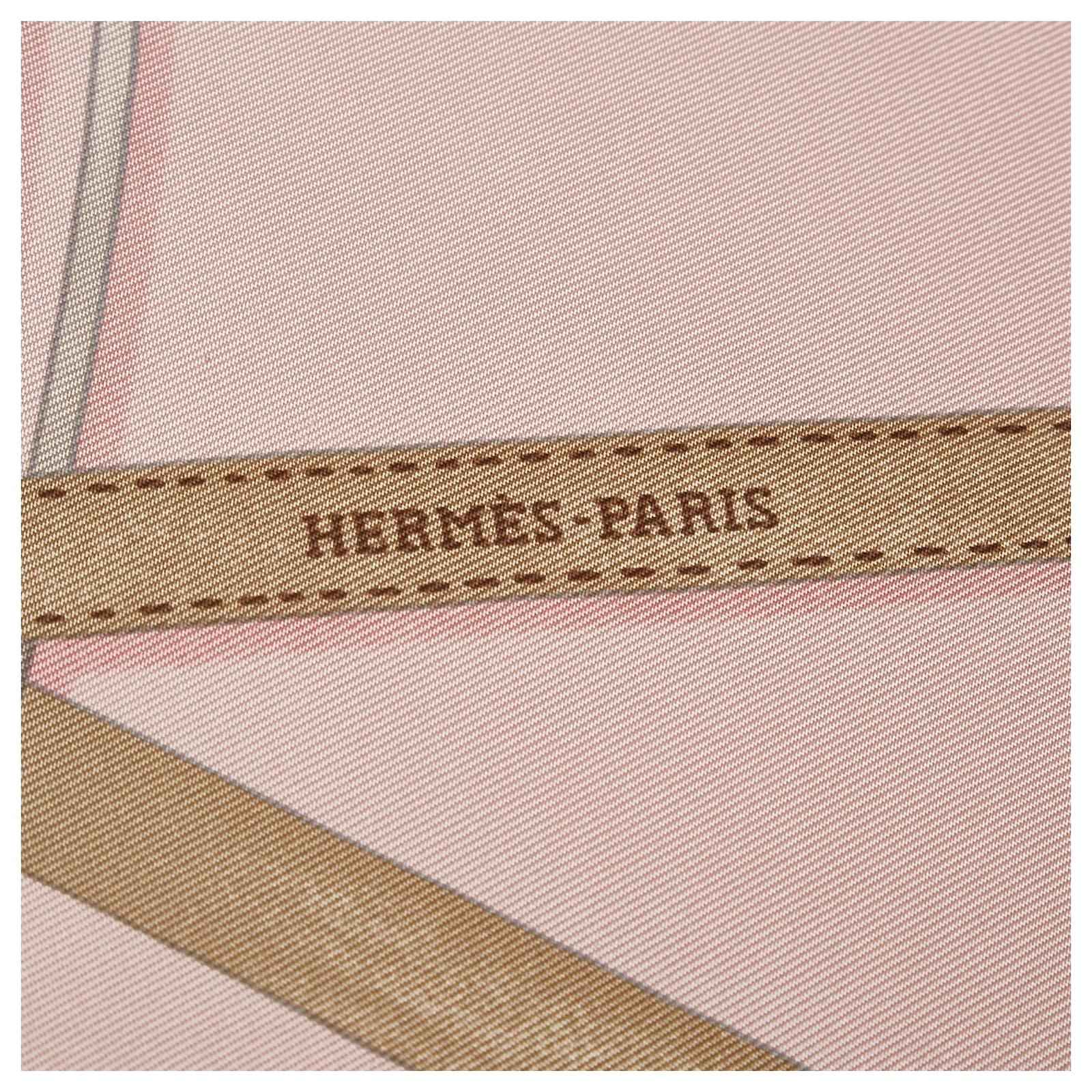 Hermès FOULARD HERMES TROPIQUES PAR LAURENCE BOURTHOUMIEUX EN Soie Rose Silk Scarf  429974