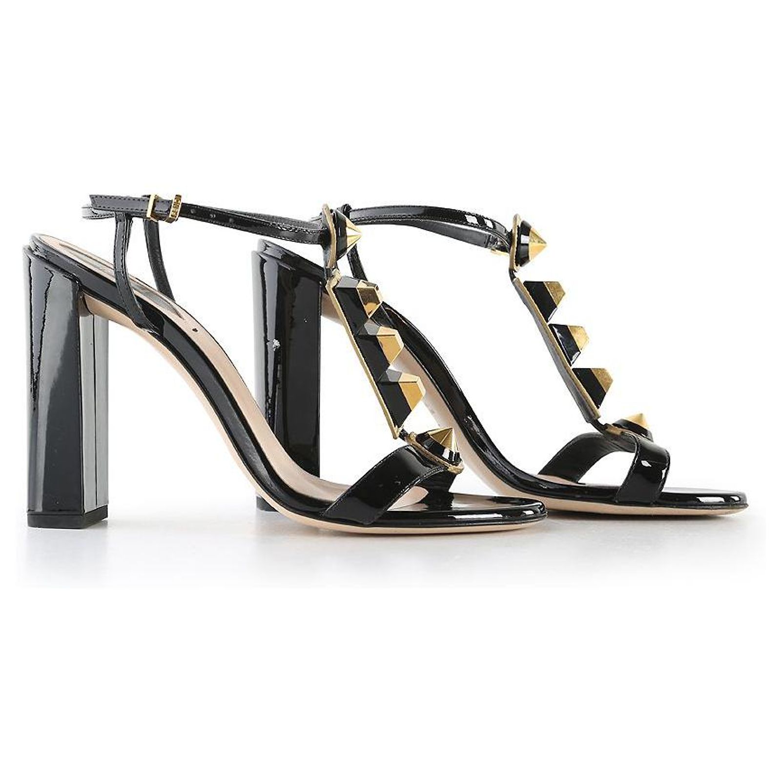 Sandales Steve Madden à Lanières En Cuir Verni Noir - Talons Aiguilles, Taille UK 8 (41 EU), Jamais Portées