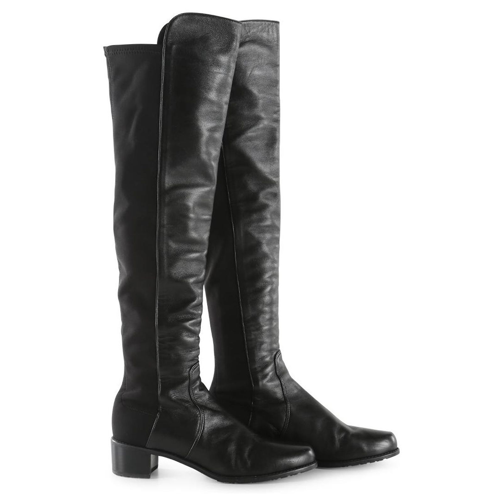 Chaussures Plates Stuart Weitzman En Satin Noir - Bout Ouvert (peep Toe) - Taille US 7