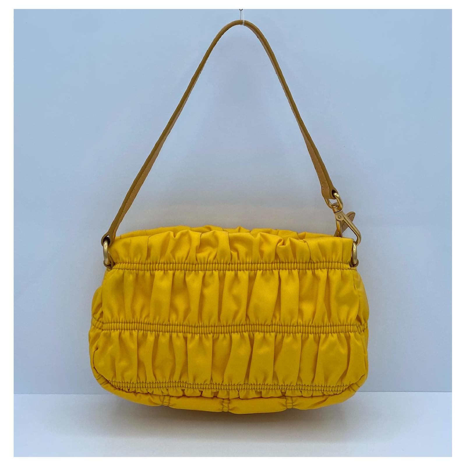 Prada mini yellow bag Leather Cloth ref.793539 - Joli Closet