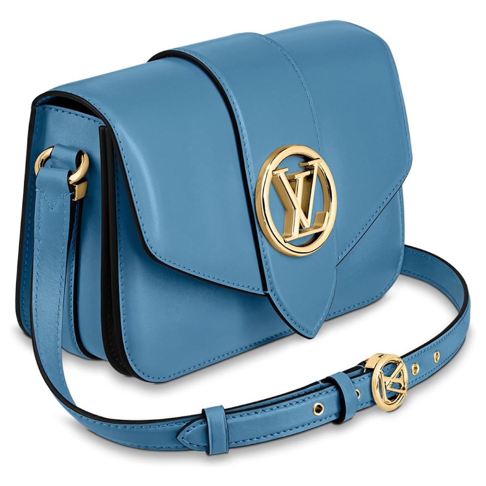 Louis Vuitton Pont 9 Bleu Orage Leather Blue Cloth ref.592608