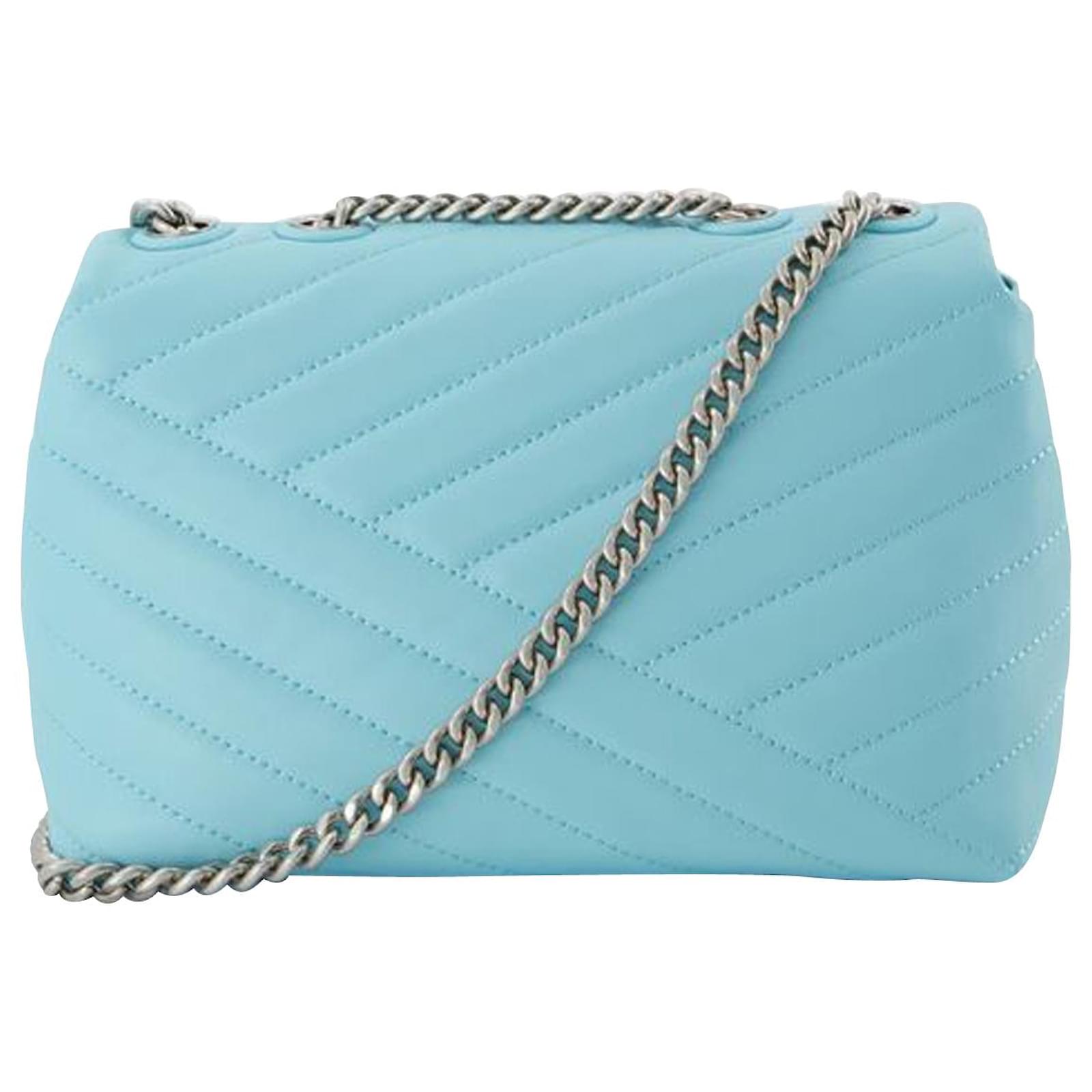 Small Kira Chevron Bag - Tory Burch - Blue - Leather