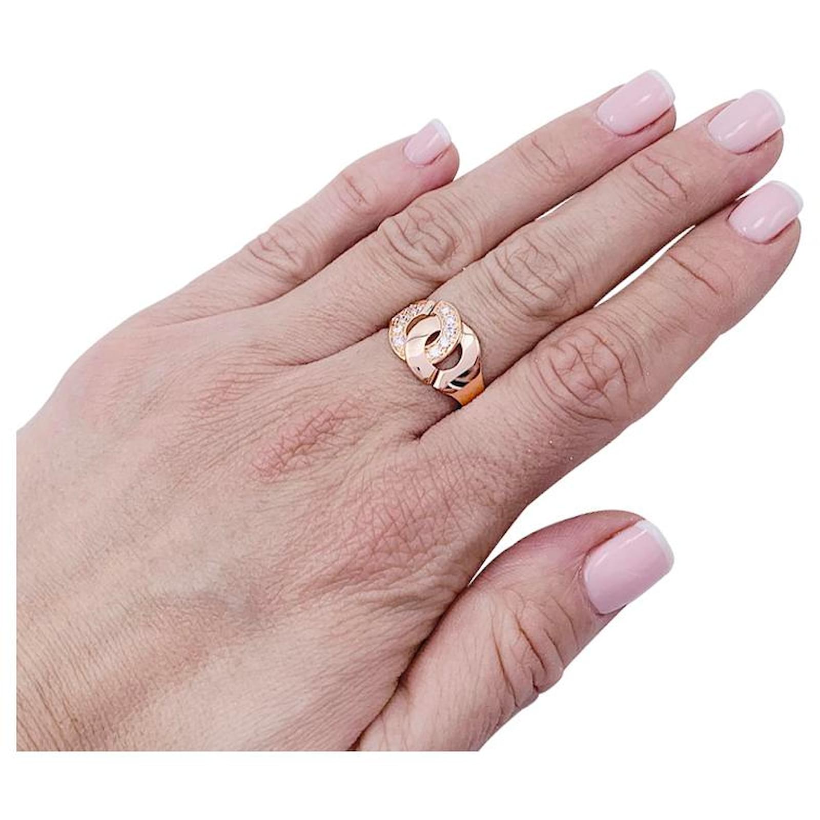 Dinh Van ring, "Handcuffs R12", Rose gold, diamants. Pink gold Diamond