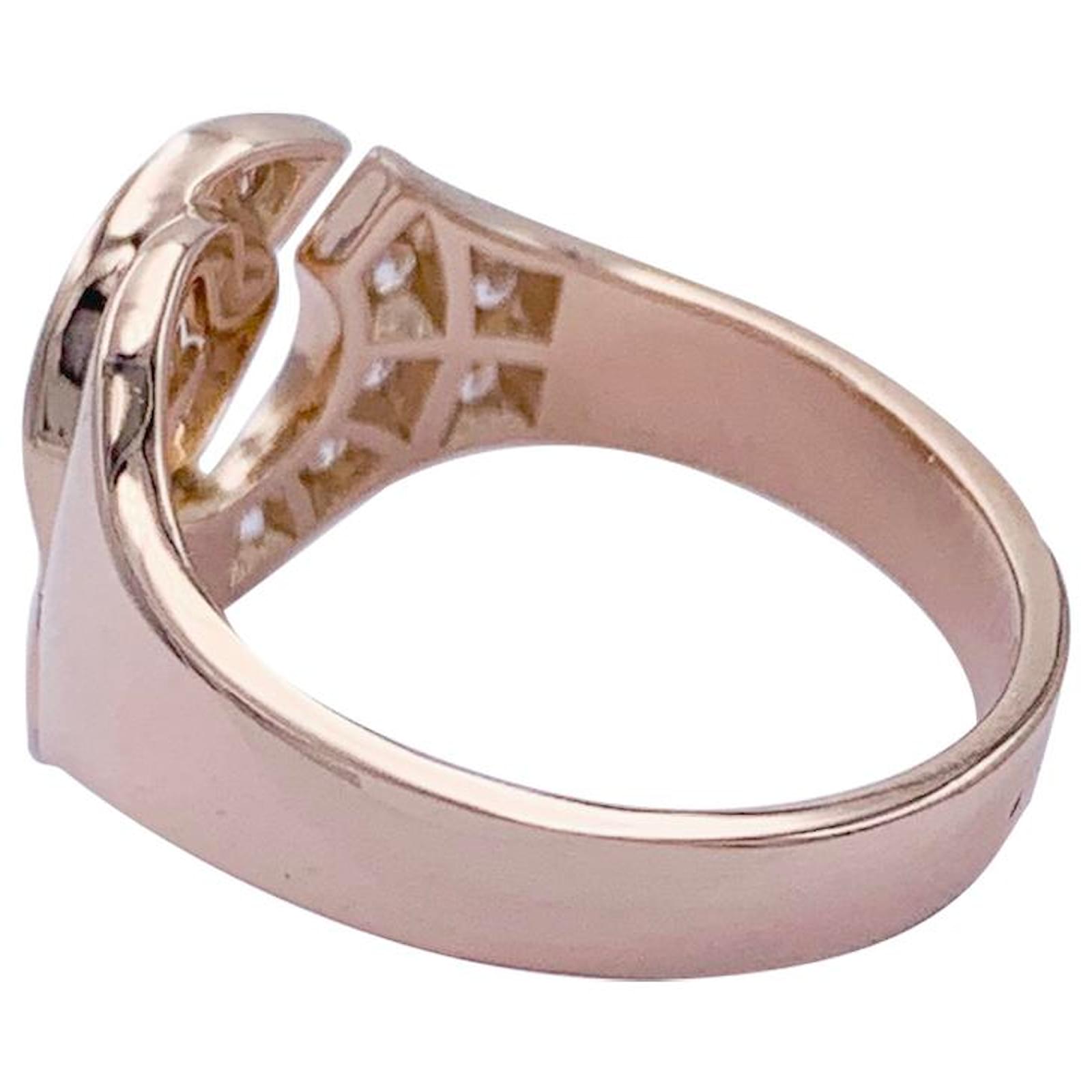 Dinh Van ring, "Handcuffs R12", Rose gold, diamants. Pink gold Diamond