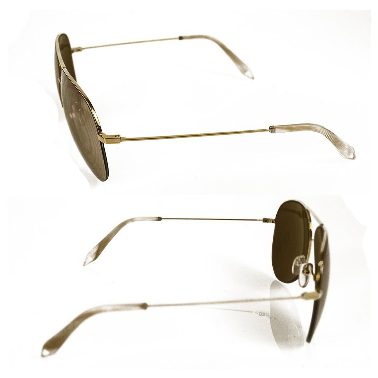 New! VICTORIA BECKHAM 18K Gold Plated / Mirrored Gold Lens Sunglasses LIMITED Victoria Beckham 18K Gold Mirror Aviator Sunglasses - Gold  main image 3