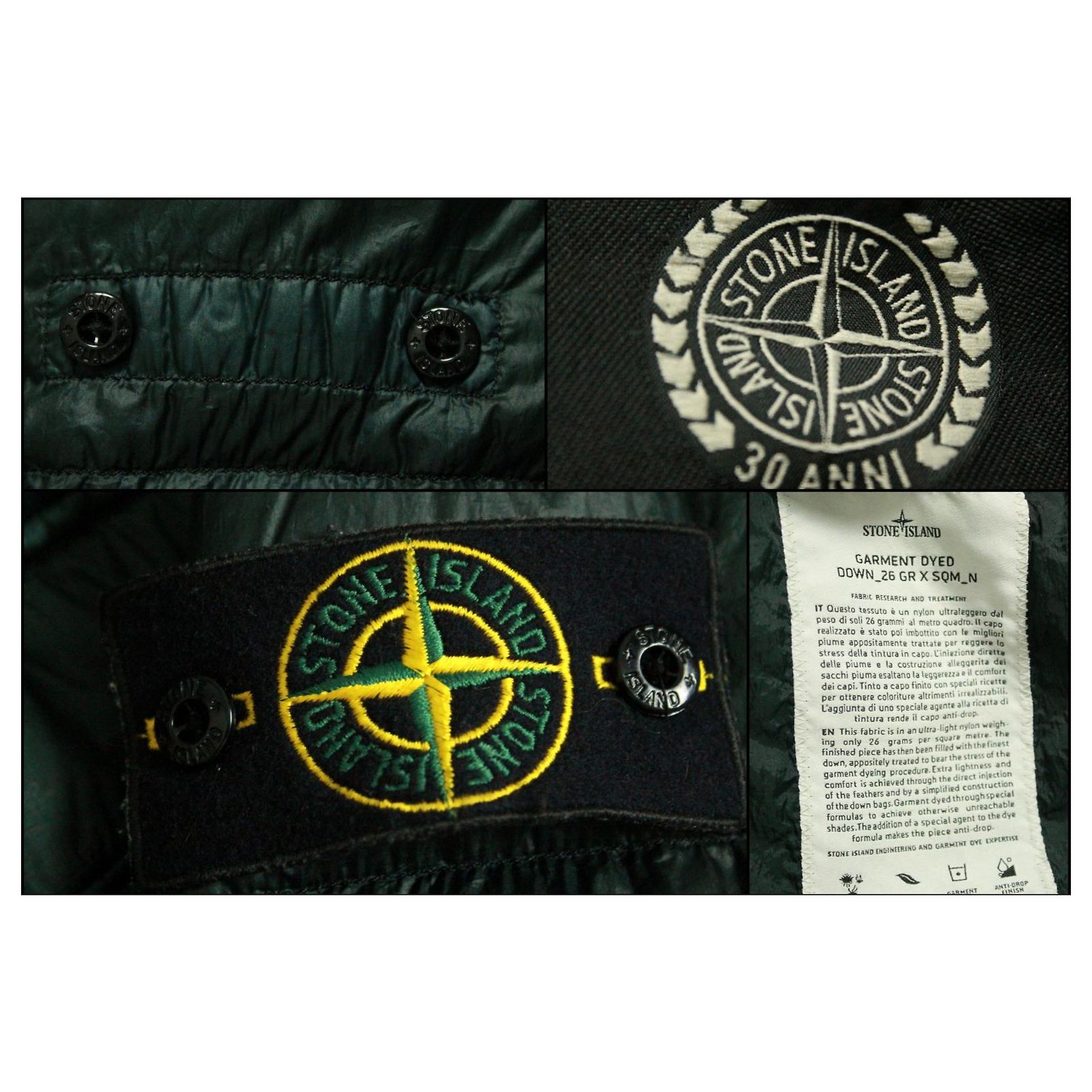 Stone Island GARMENT DYED DOWN 26GR x SQM-N Dark green Polyamide 