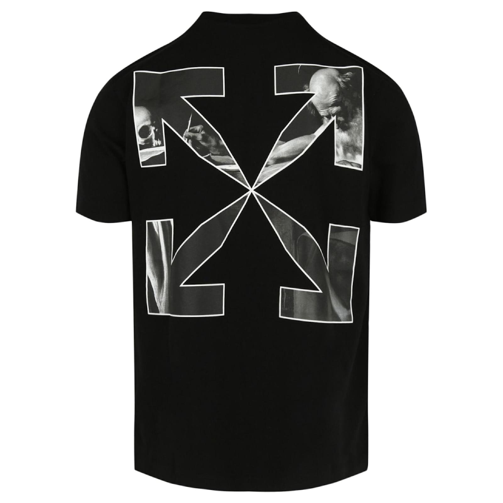 Off White Off-White Caravaggio Arrow Graphic T-Shirt Black Cotton