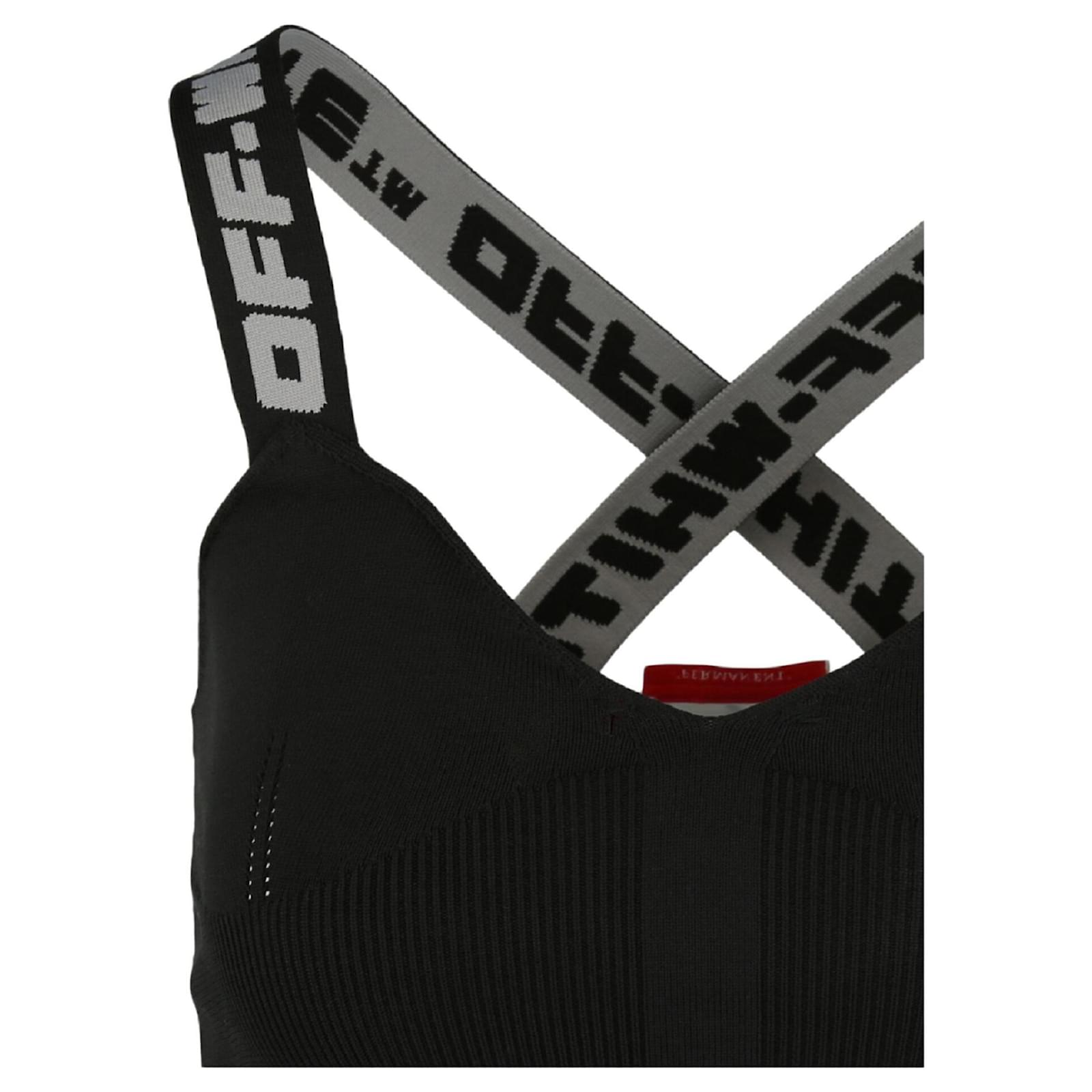 Off-White Black Logo Band Sports Bra Off-White