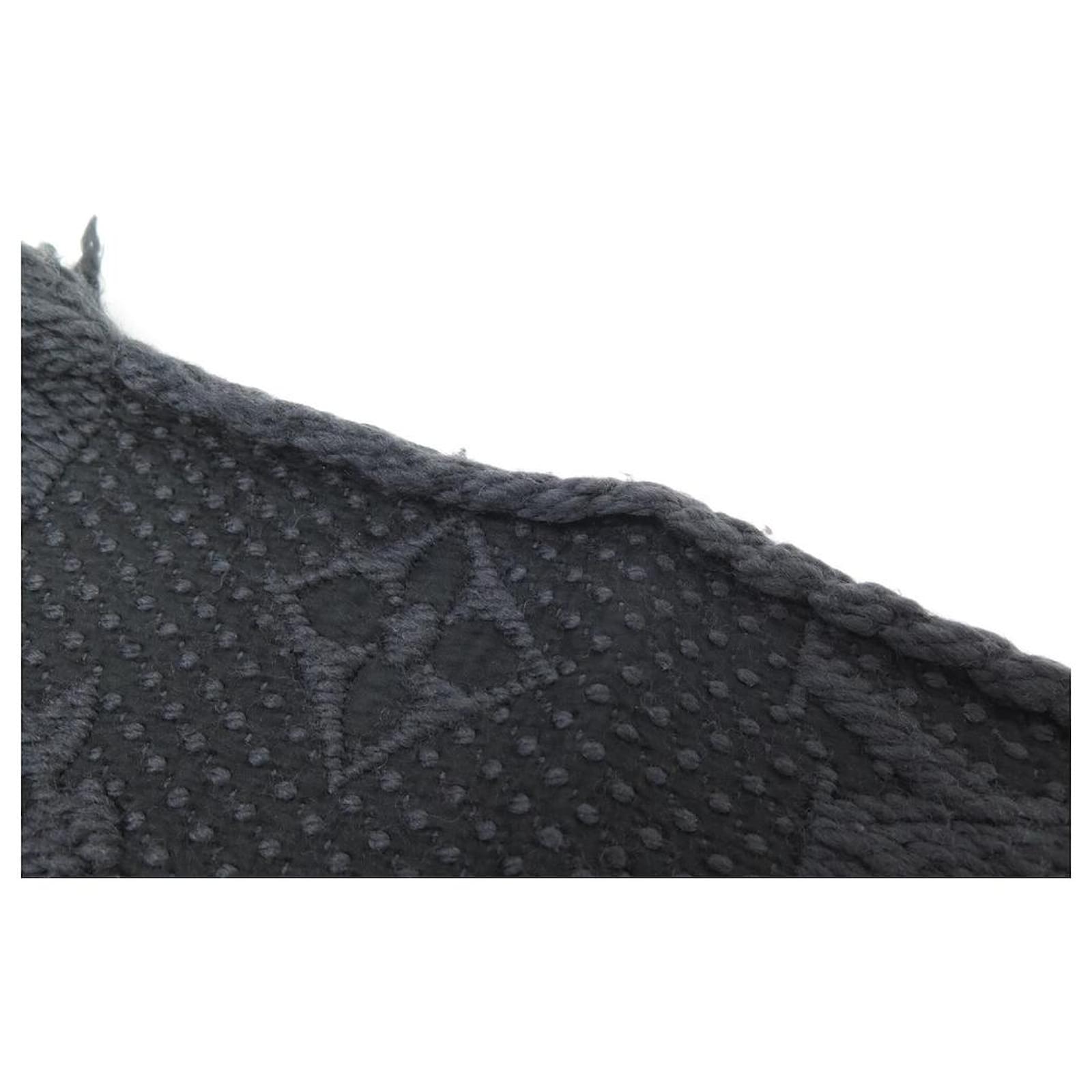 SCARF LOUIS VUITTON SILENT EHALP LOGOMANIA 413287 IN BLACK WOOL