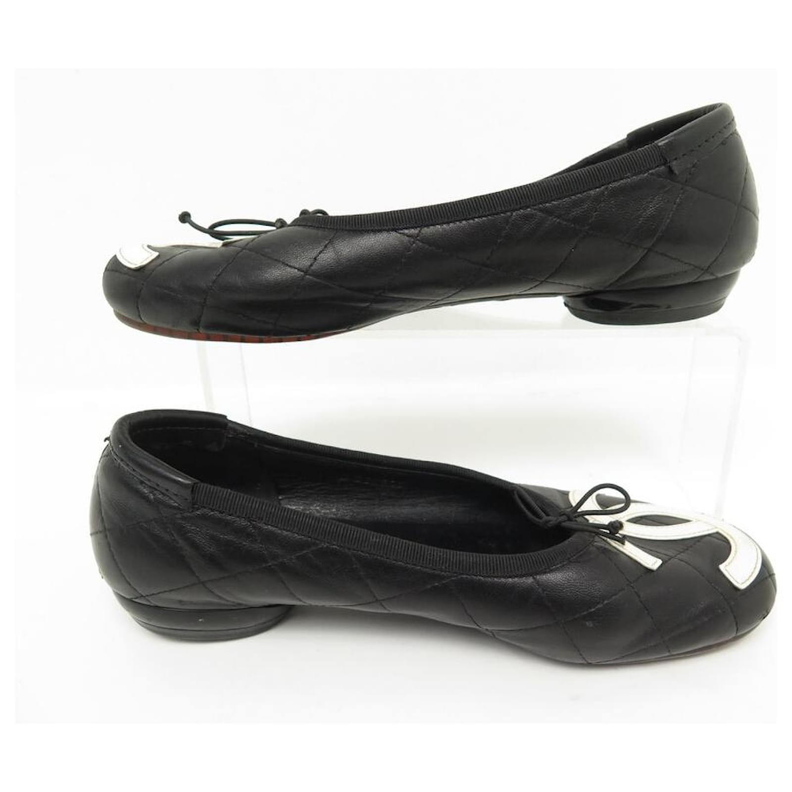 CHANEL G24712 Cambon Line CC Ribbon Flat shoes Shoes Leather shoes Black