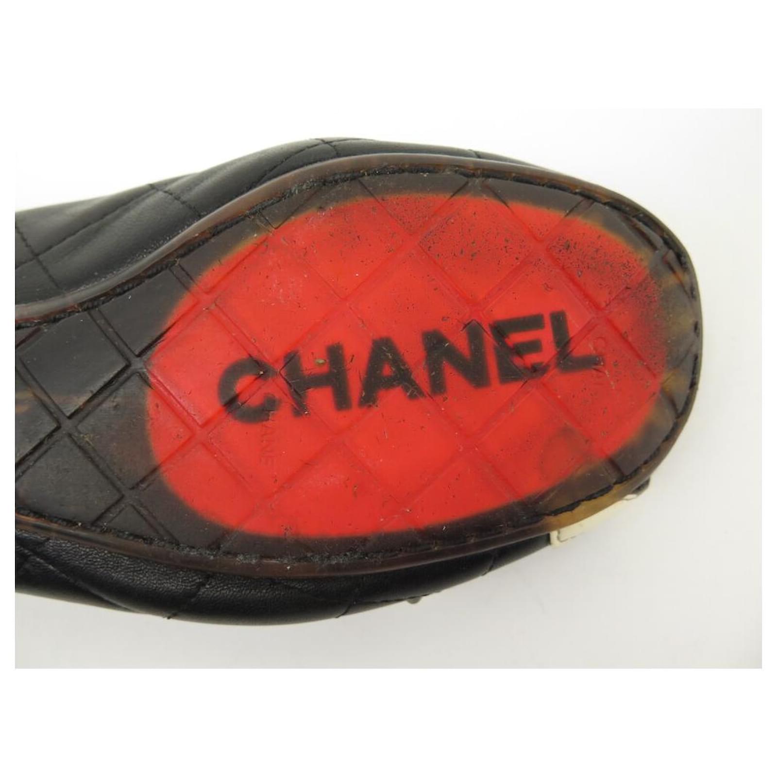 CHANEL SHOES BALLERINAS CAMBON G24712 38 LOGO CC BLACK QUILTED LEATHER  ref.797286 - Joli Closet