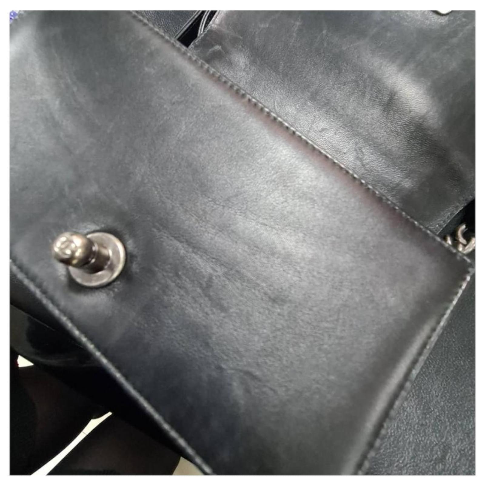 Chanel Swarovski Crystal & Black Lambskin Leather Small Boy Bag