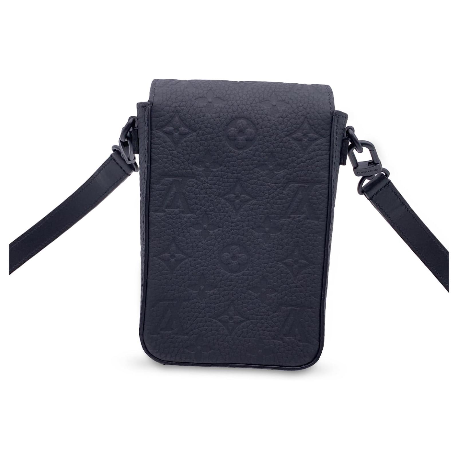 Louis Vuitton Black Taurillon S-Lock Vertical Crossbody Bag M81524