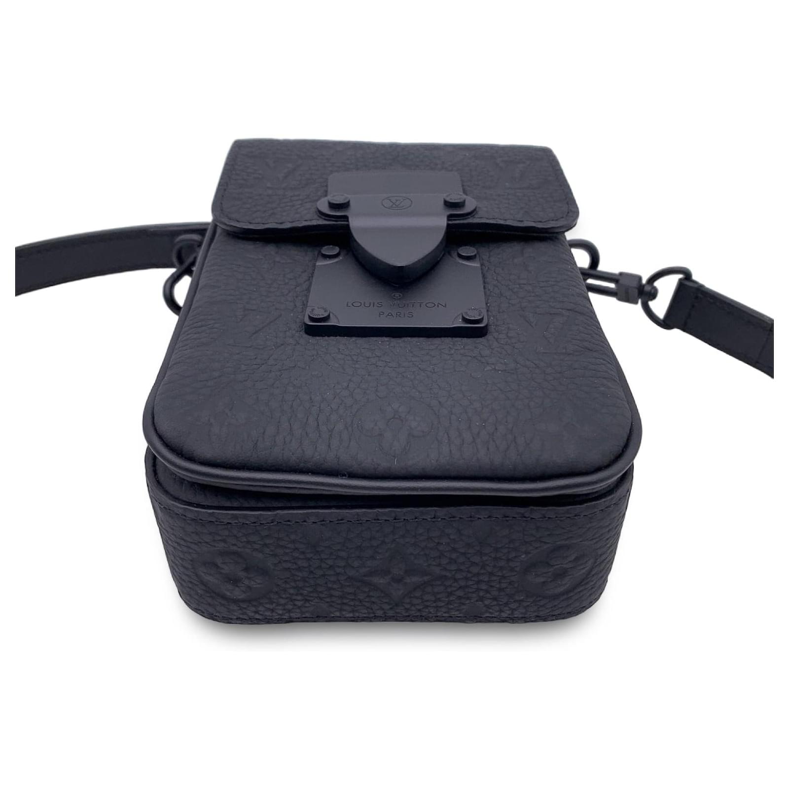 Louis Vuitton Black Taurillon S-Lock Vertical Crossbody Bag M81524