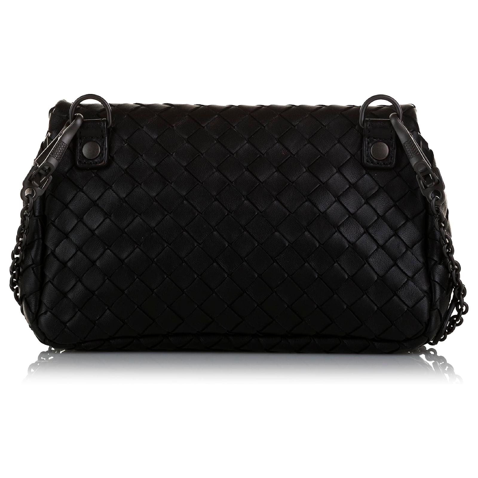 Bottega Veneta Black Intrecciato Leather Crossbody Bag Pony
