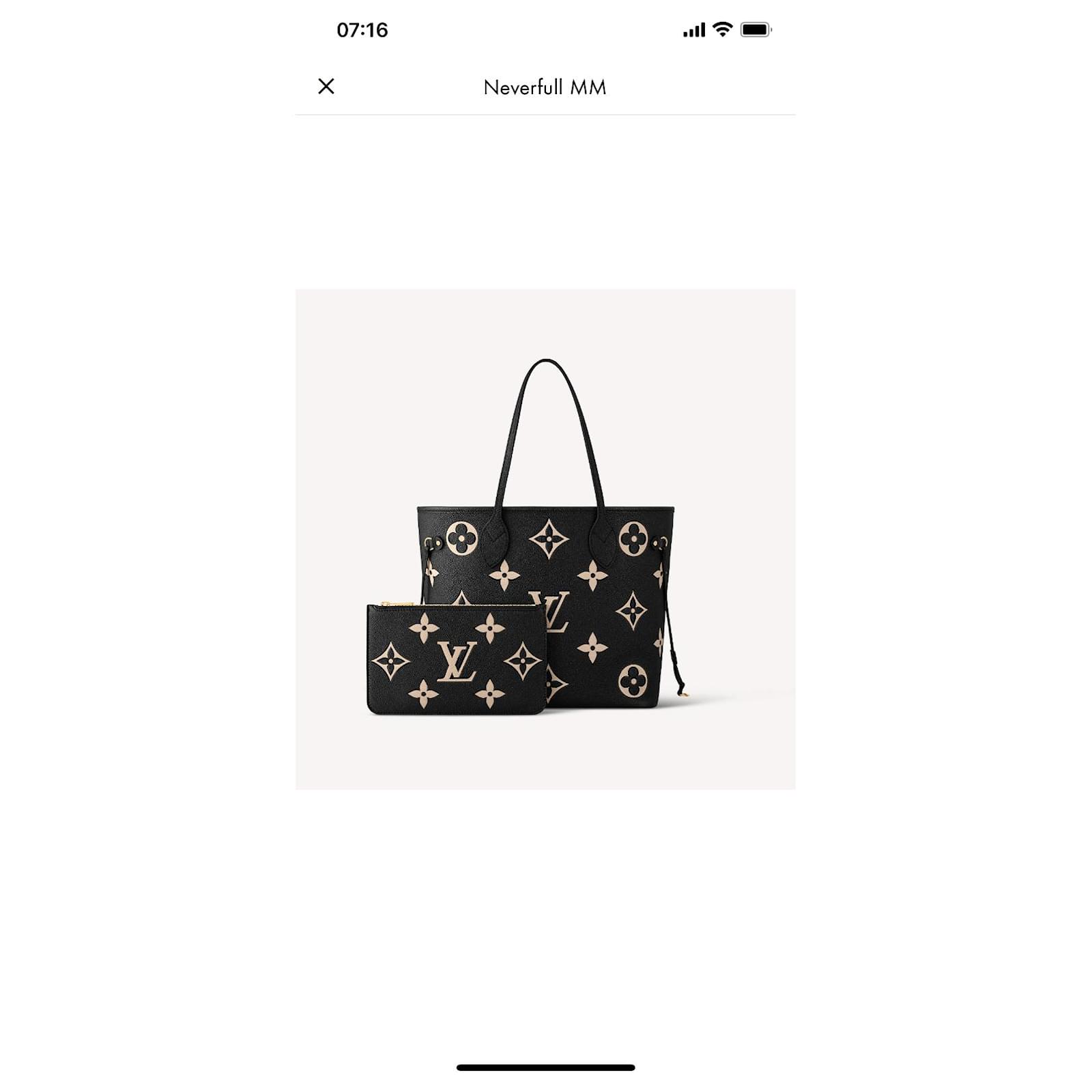 Louis Vuitton LV Neverfull empreinte bicolour Black Leather ref