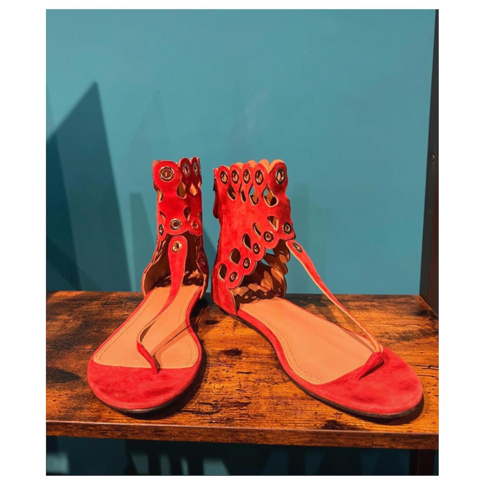 ALAIA 26S HIGH HEELS 95 MM IN DARK RED CROCODILE-EMBOSSED CALFSKIN